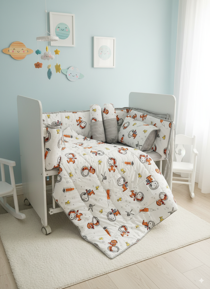 Snoopy Space Adventures - Baby cot set