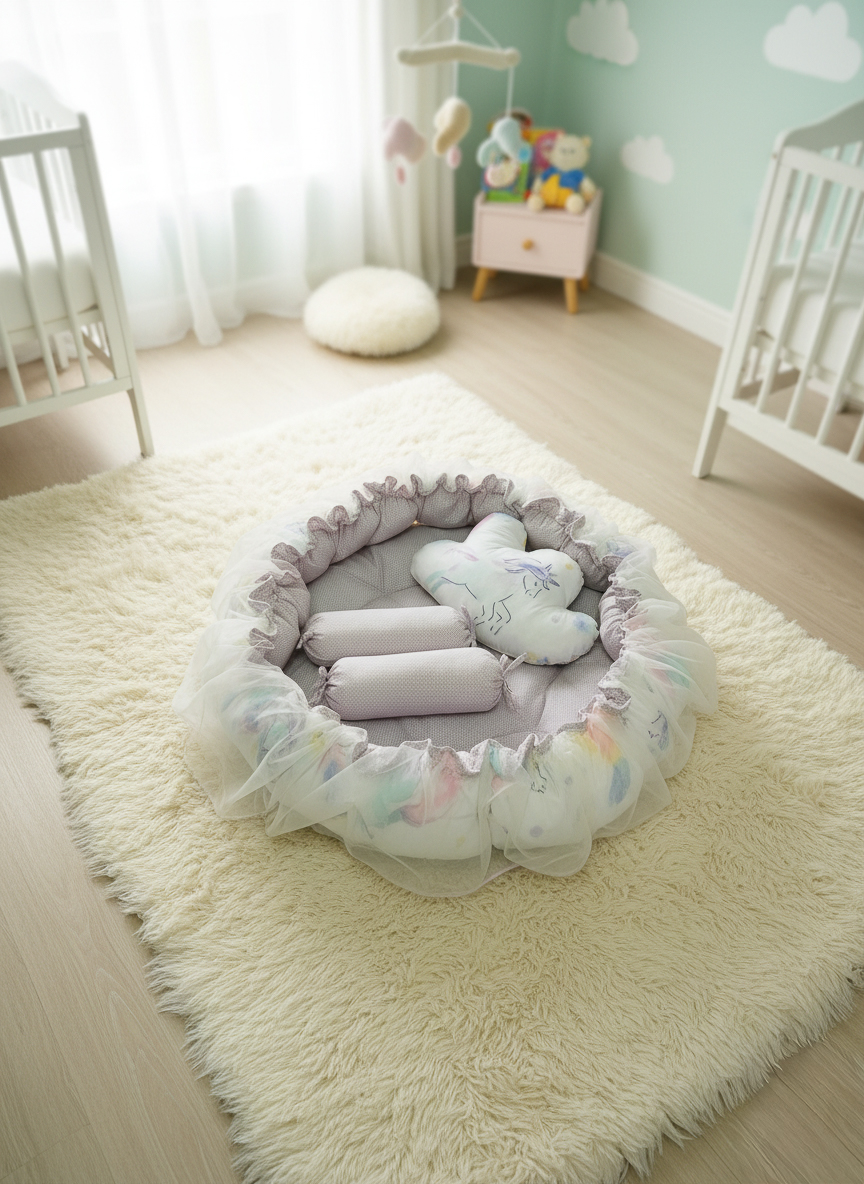 Rainbow Ruffle - Baby Snuggle Bed