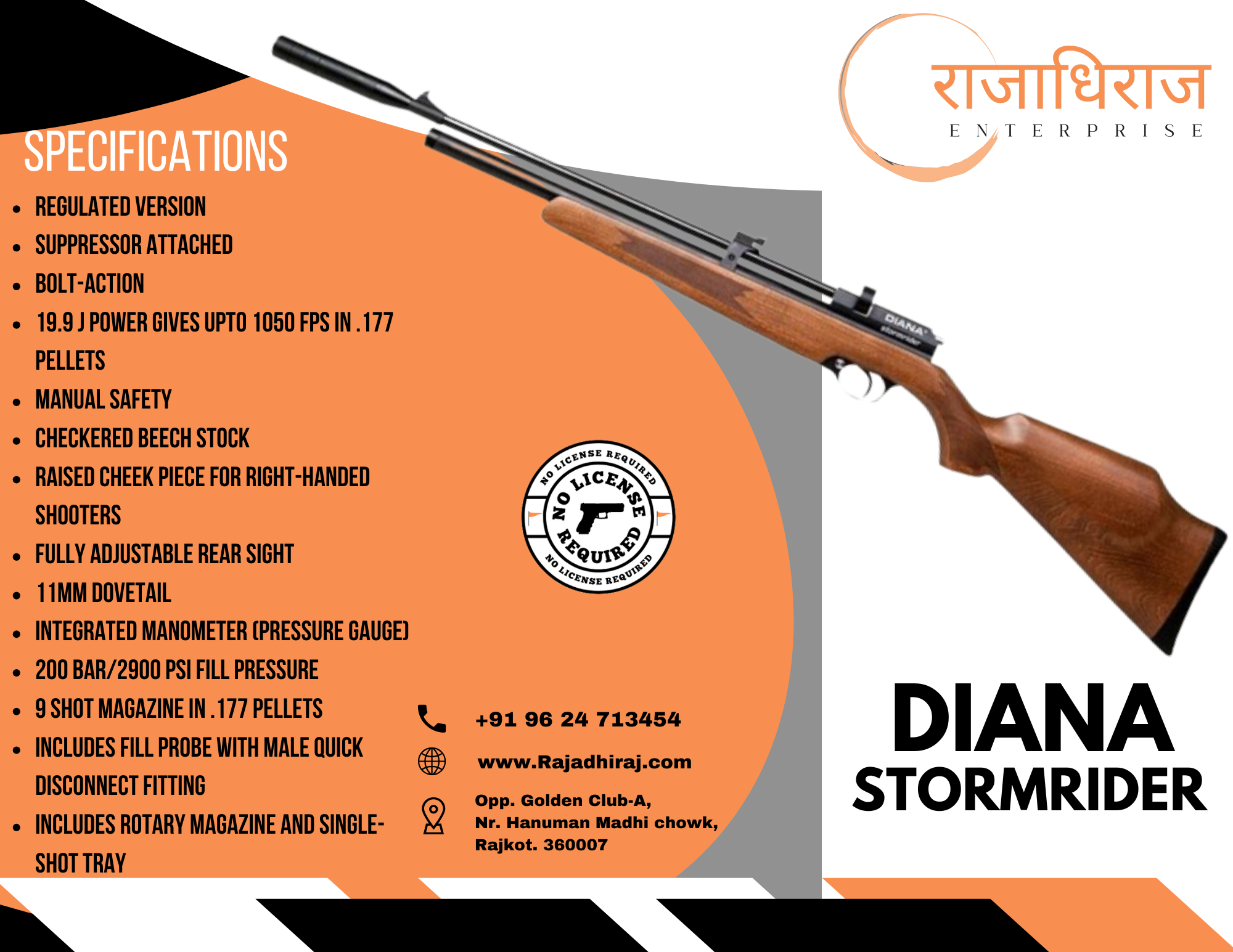 Diana Stormrider Gen 3, CAL: 0.177 Cal, 4.5mm, PCP Air Rifle