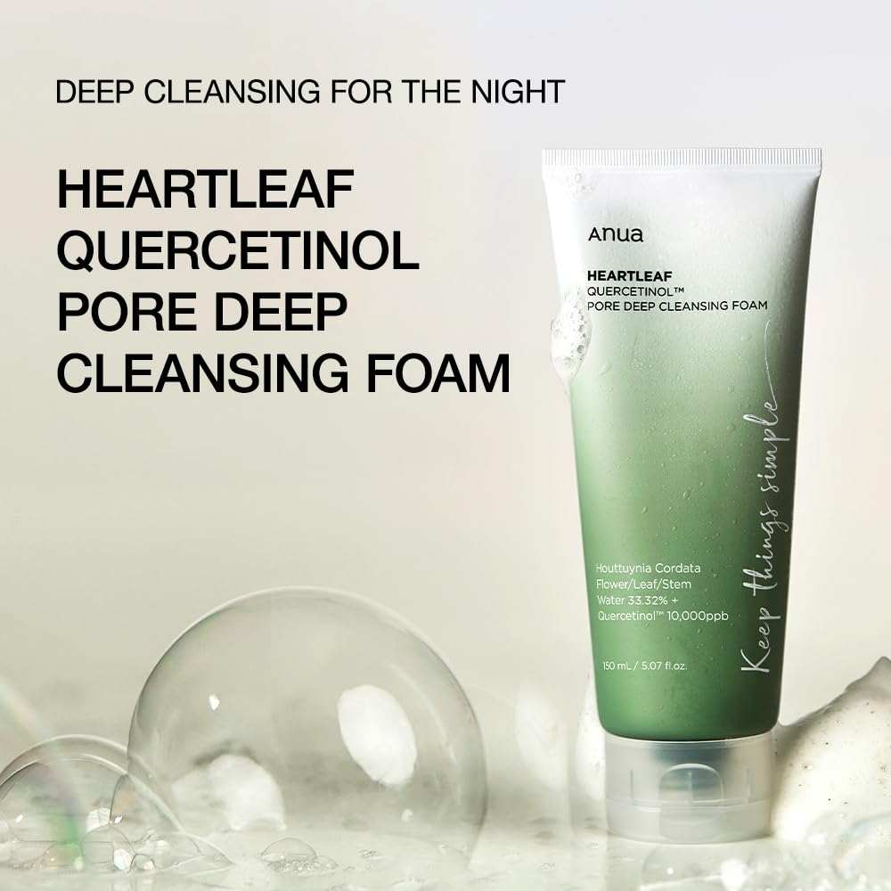 ANUA Heartleaf Quercetinol Pore Deep Cleansing Foam, Facial Cleanser
