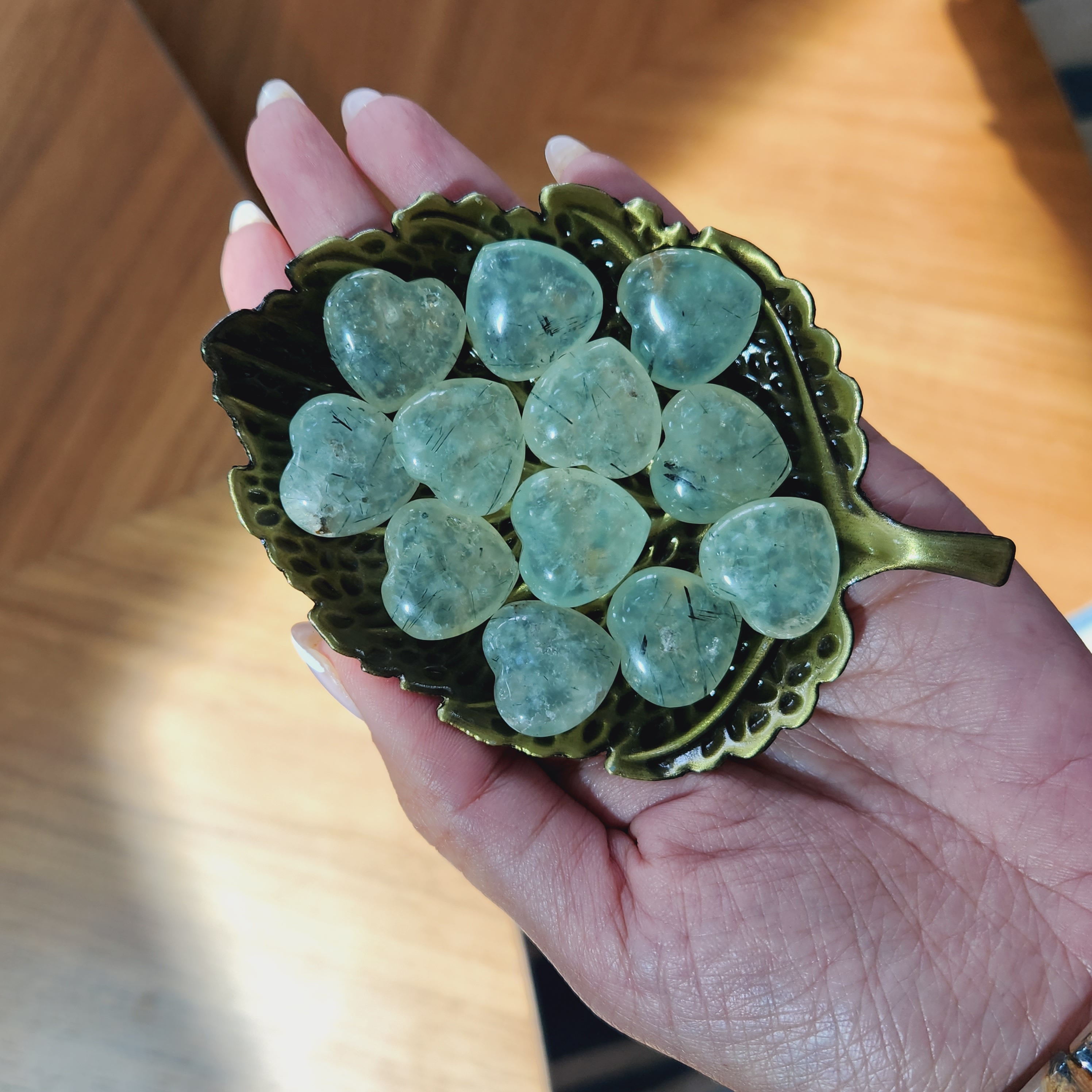 Prehnite Hearts