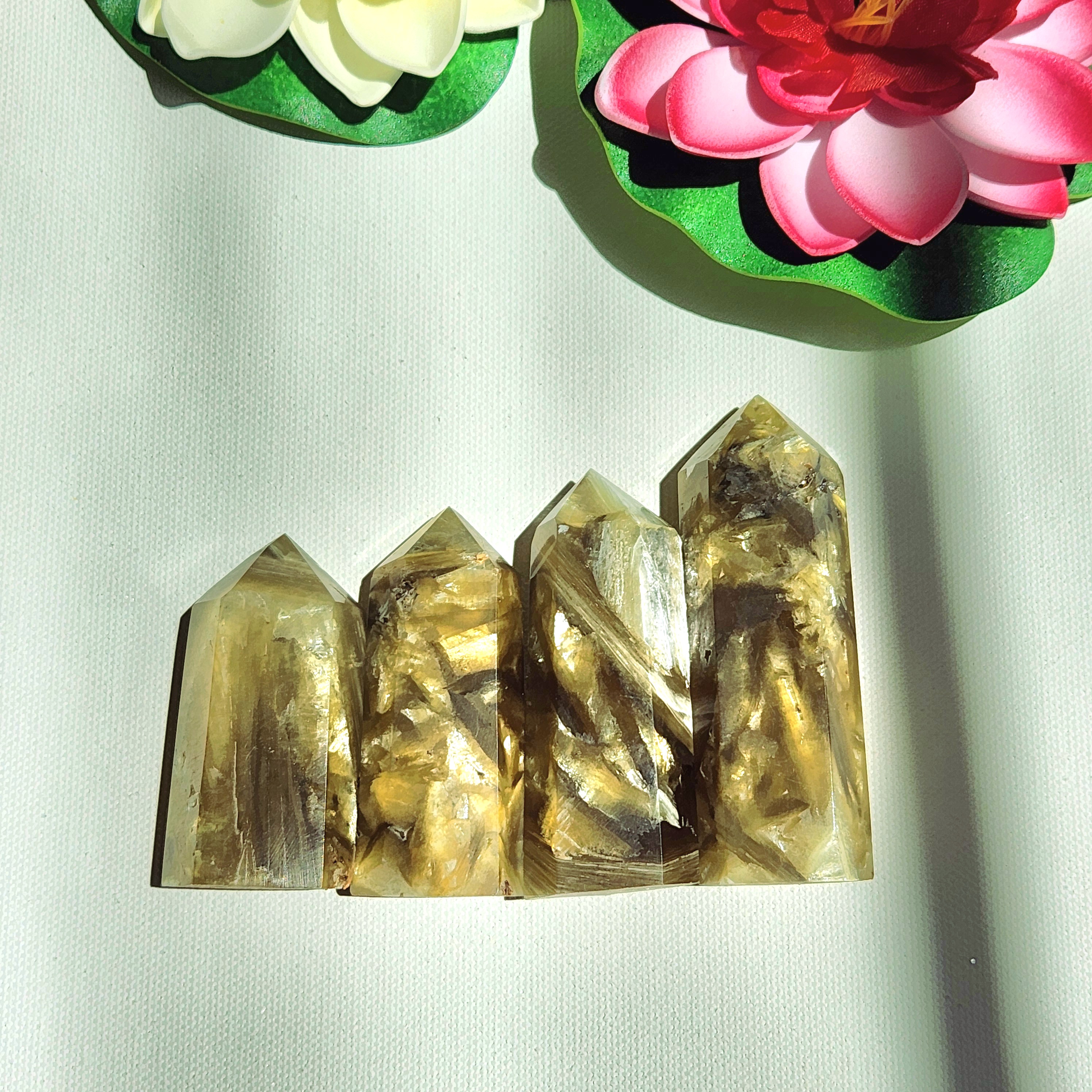 Golden Mica Point • Golden Muscovite Tower• Yellow Honey Mica Point 