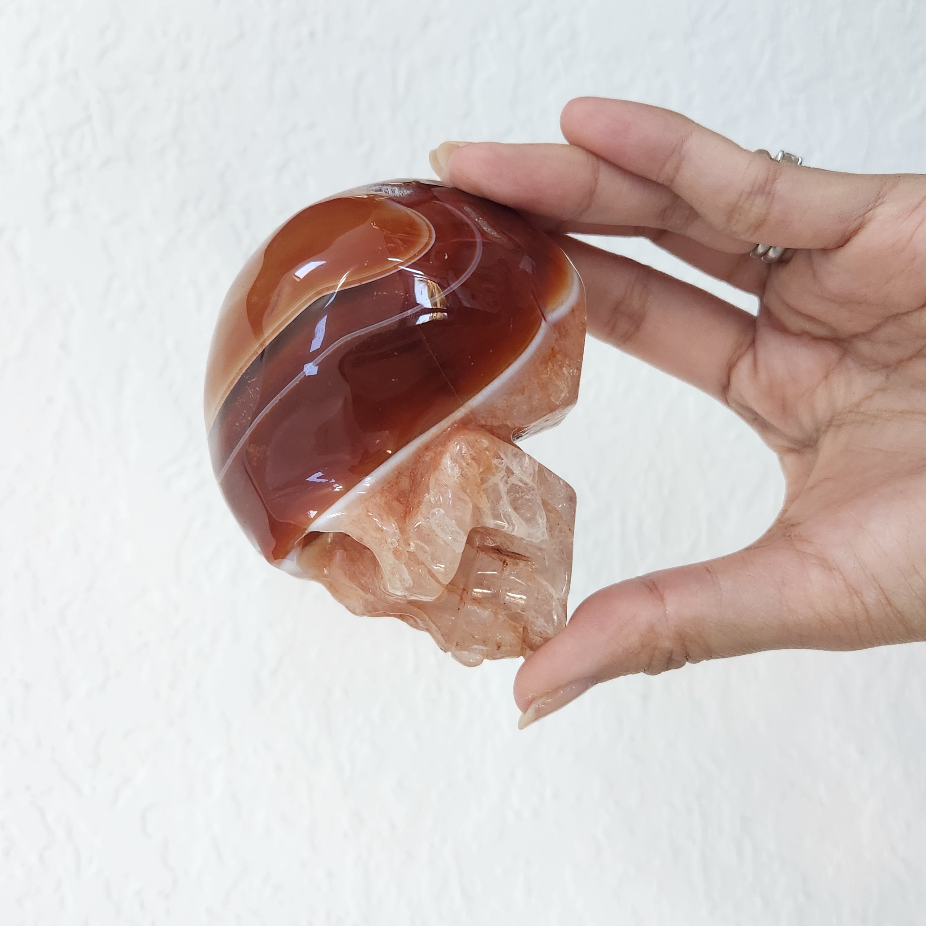 Carnelian Skull - Crystal Skull - Gemstone Carnelian skull carving