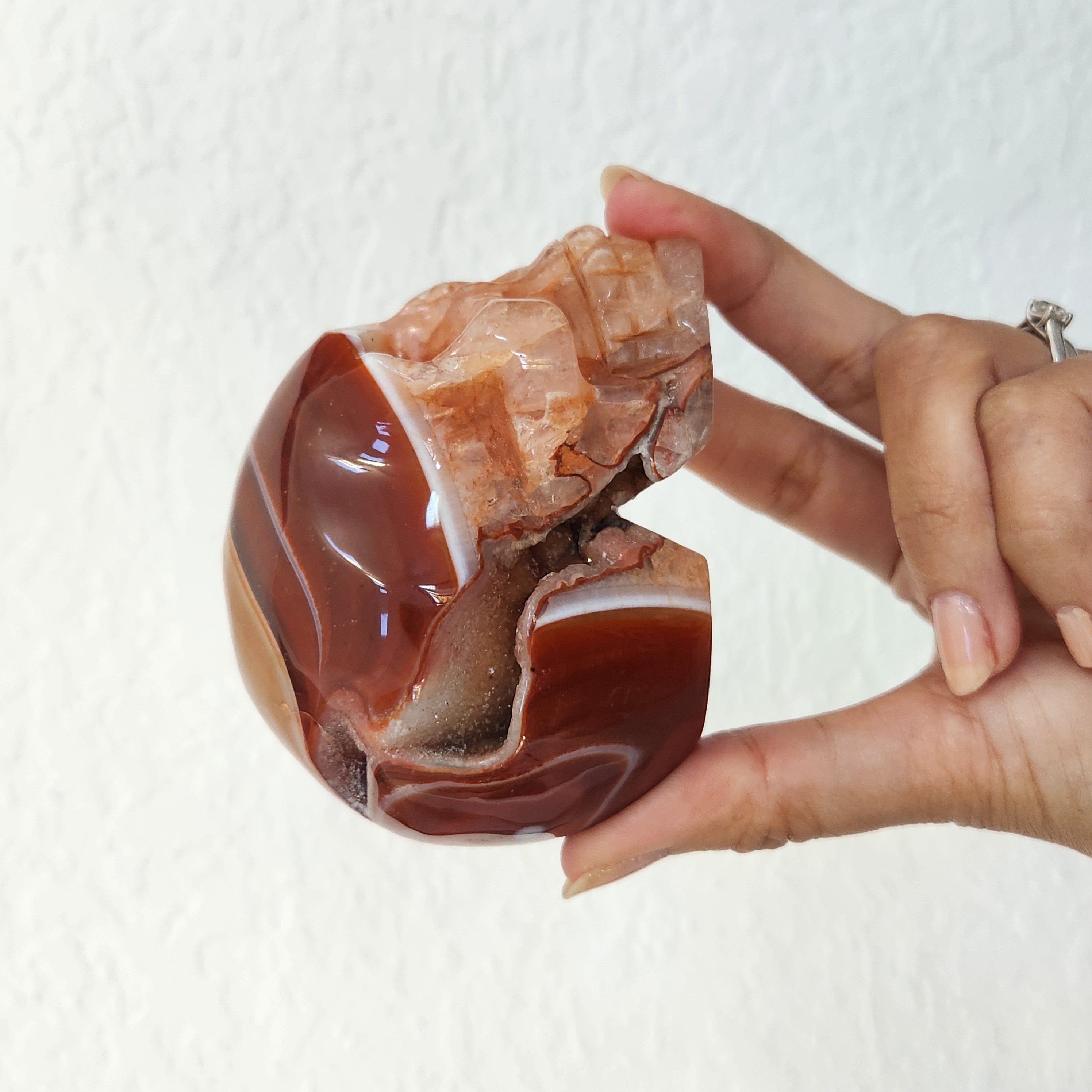 Carnelian Skull - Crystal Skull - Gemstone Carnelian skull carving