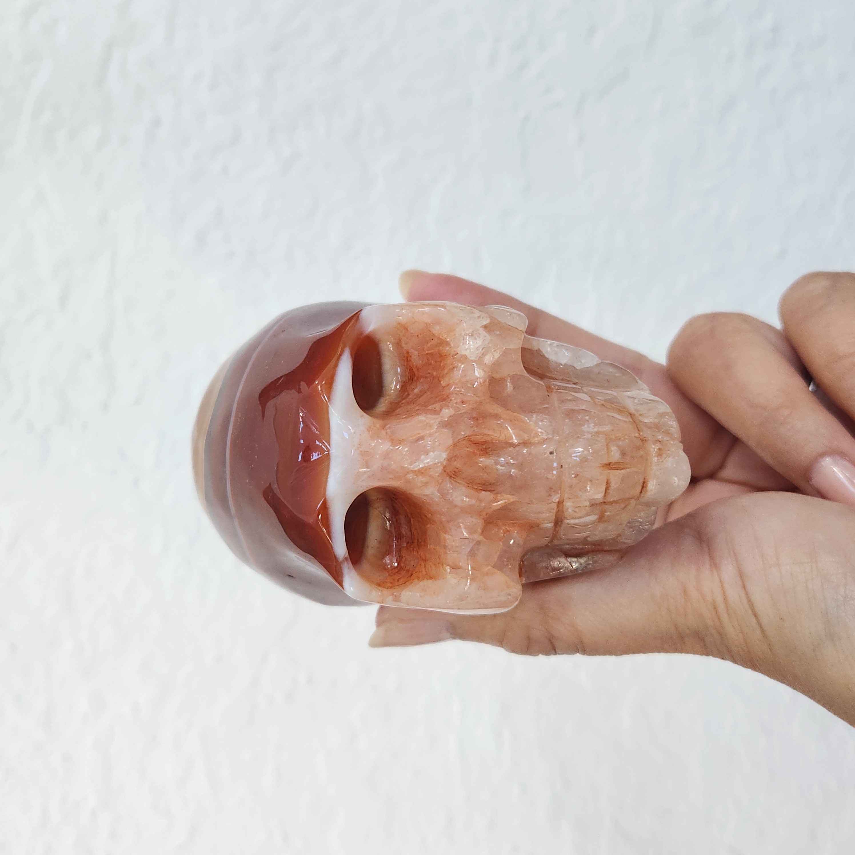 Carnelian Skull - Crystal Skull - Gemstone Carnelian skull carving