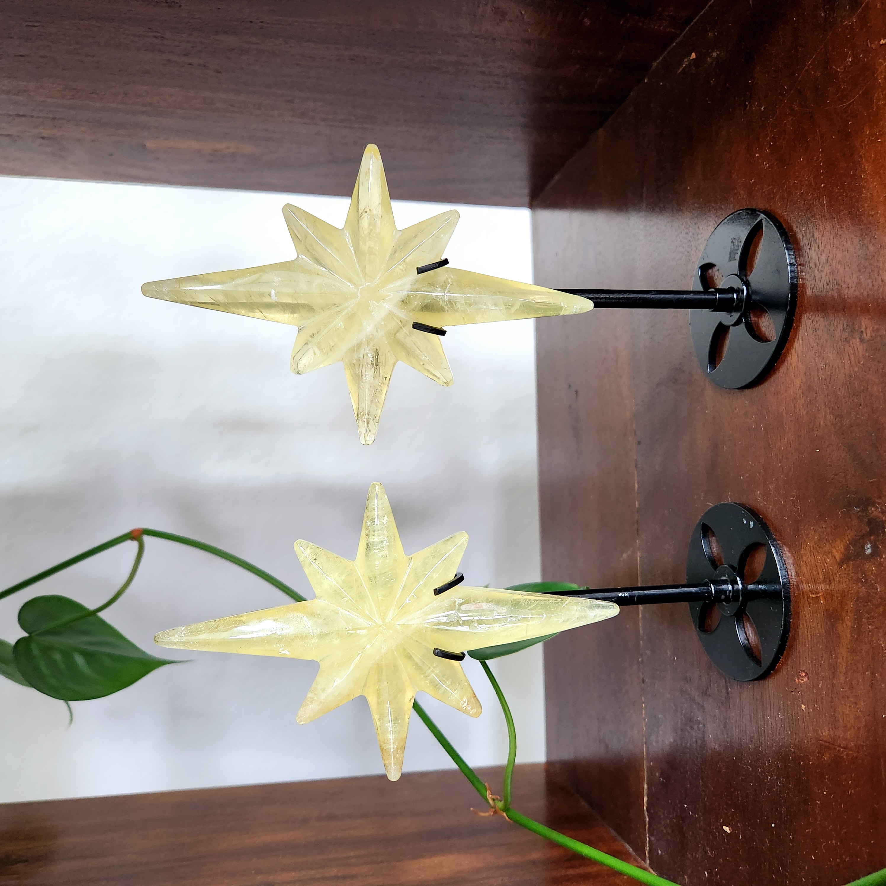Citrine Polaris Star on stand • Natural Citrine Polaris star • Crystal Starburst