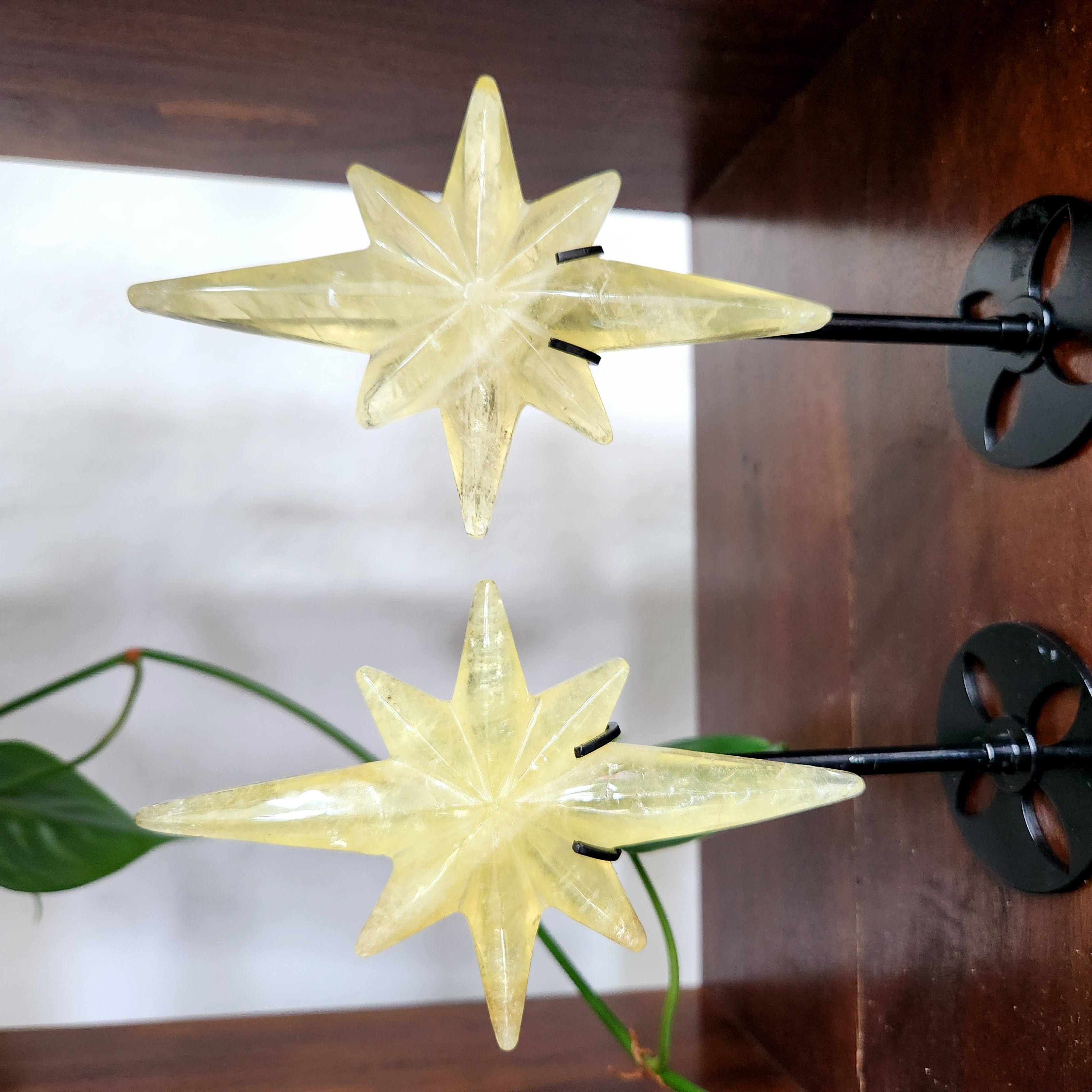 Citrine Polaris Star on stand • Natural Citrine Polaris star • Crystal Starburst