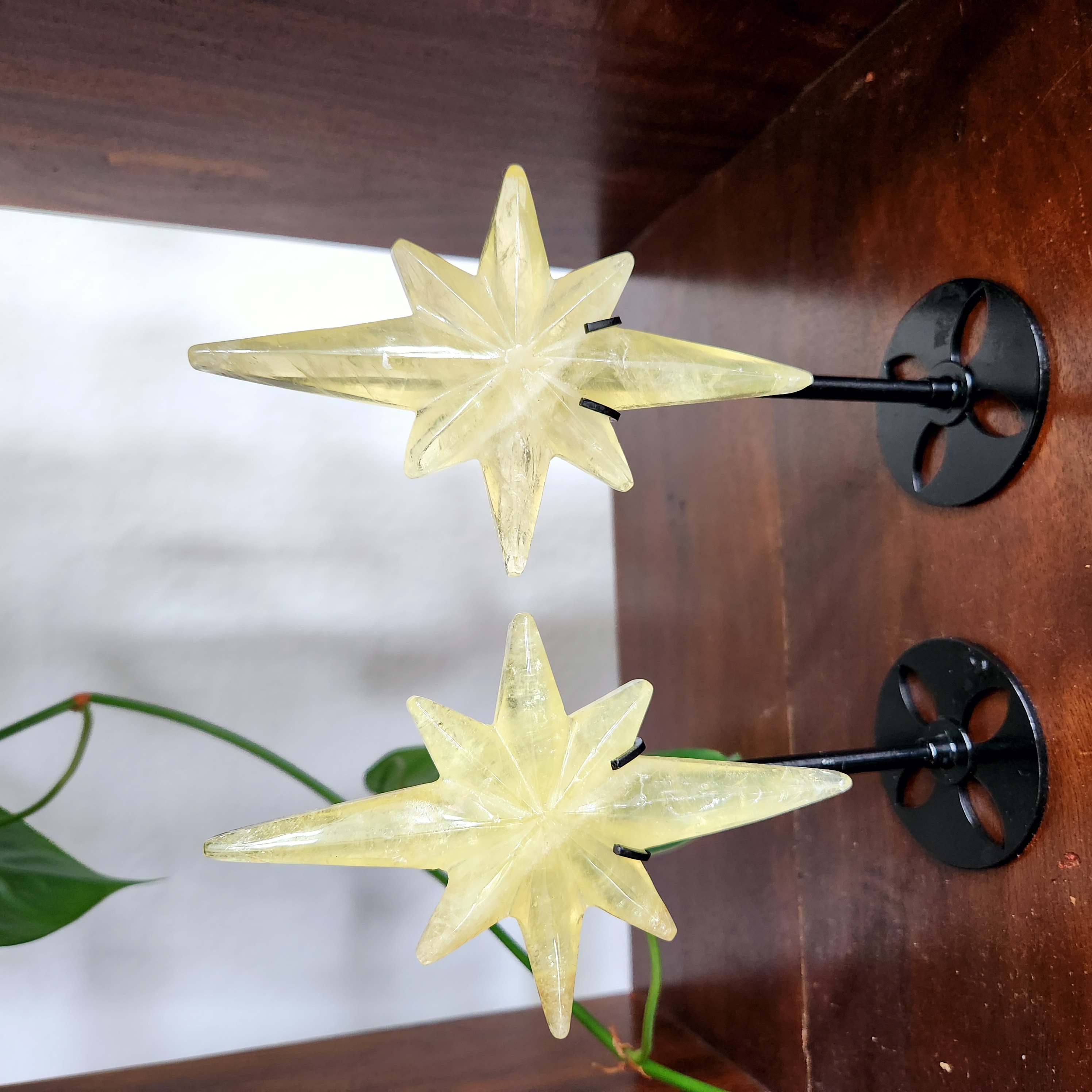 Citrine Polaris Star on stand • Natural Citrine Polaris star • Crystal Starburst