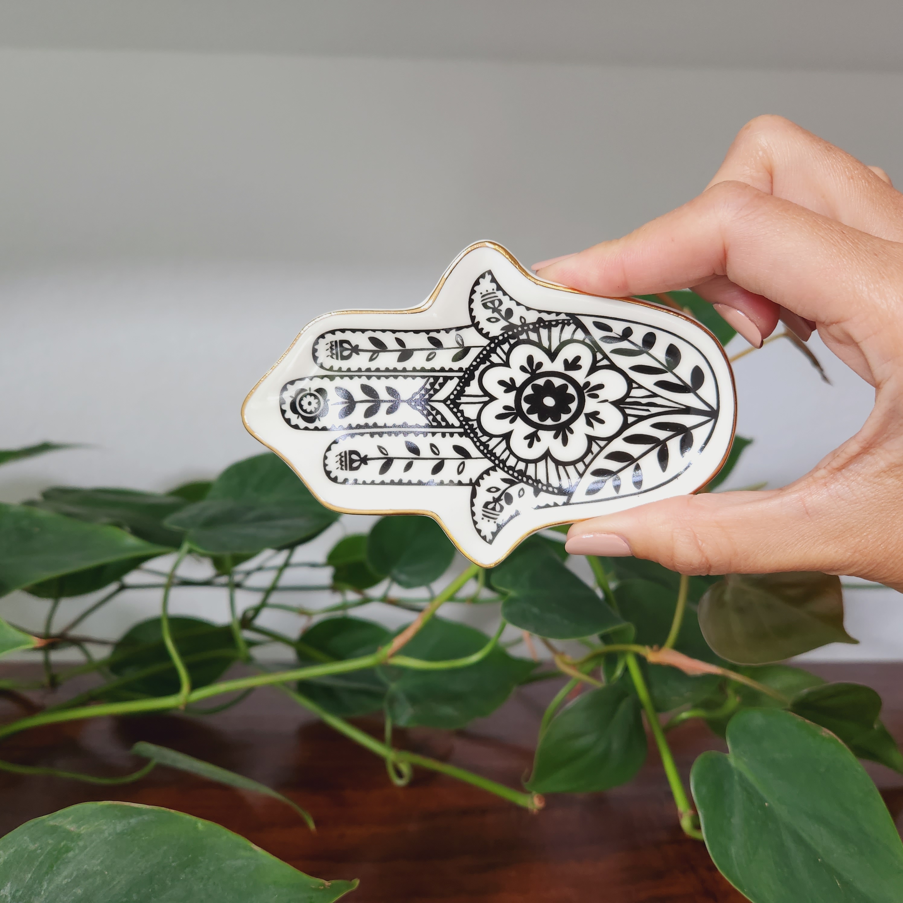 Hamsa Hand Dish • 4.6" Trinket dish 