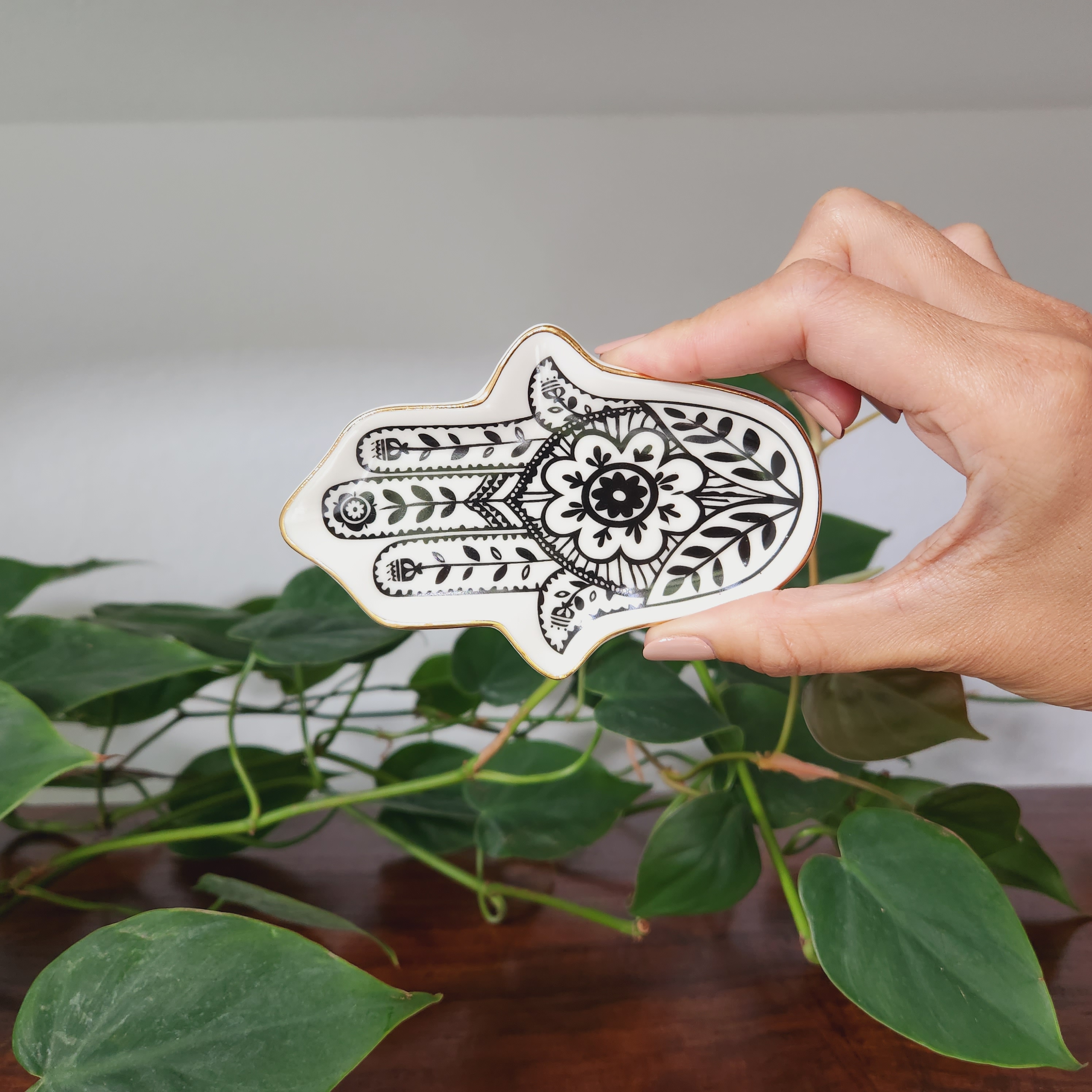 Hamsa Hand Dish • 4.6" Trinket dish 
