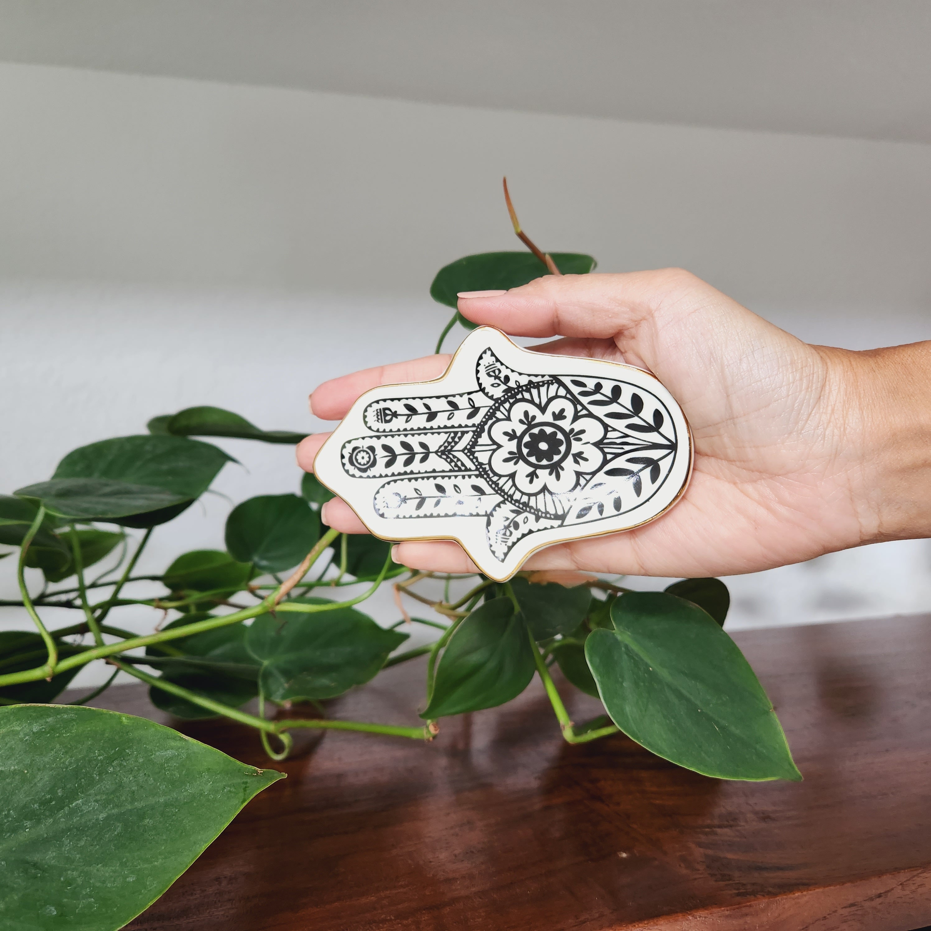 Hamsa Hand Dish • 4.6" Trinket dish 