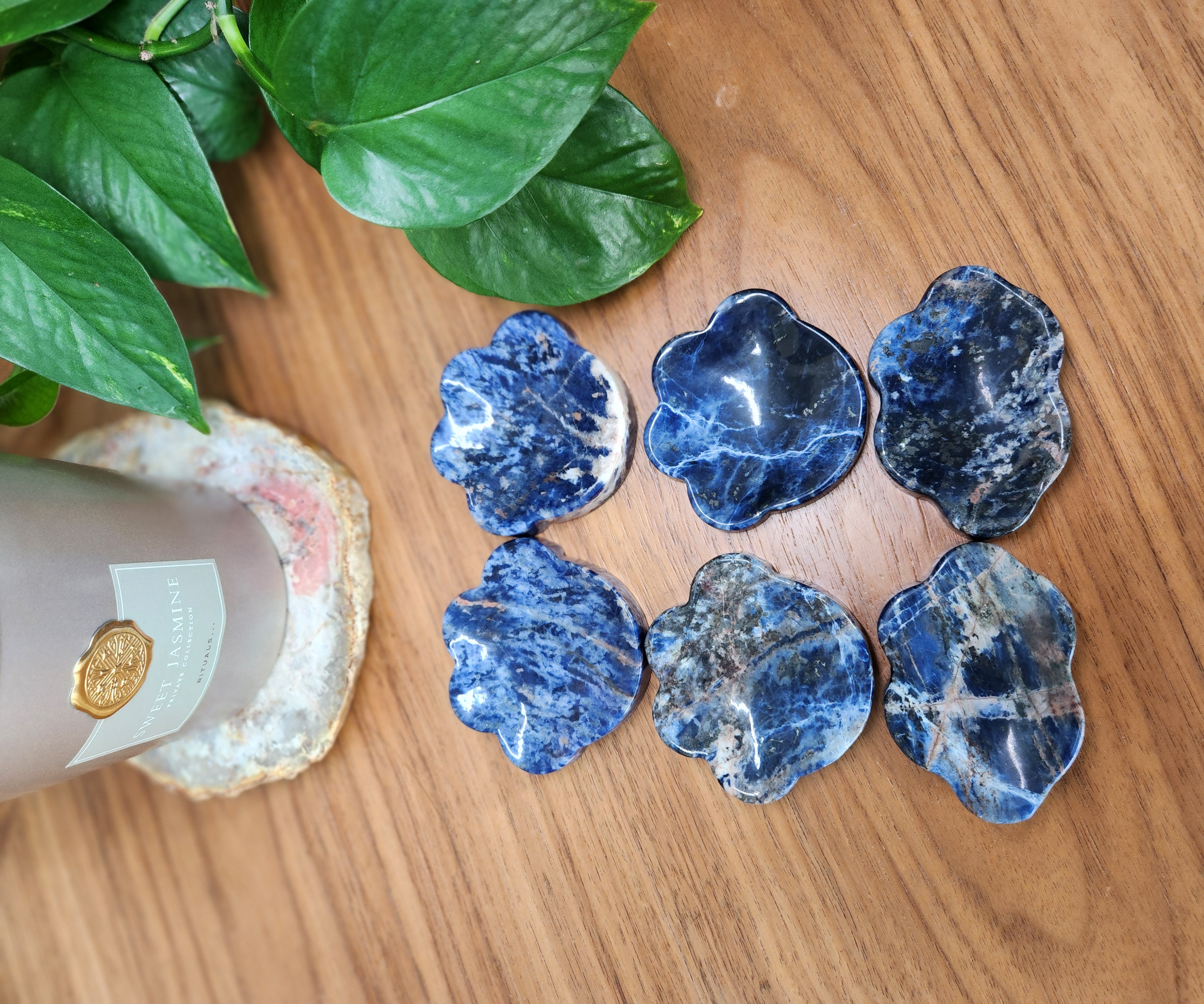 Sodalite Bowl • Paw Print bowl, Cloud shaped bowl