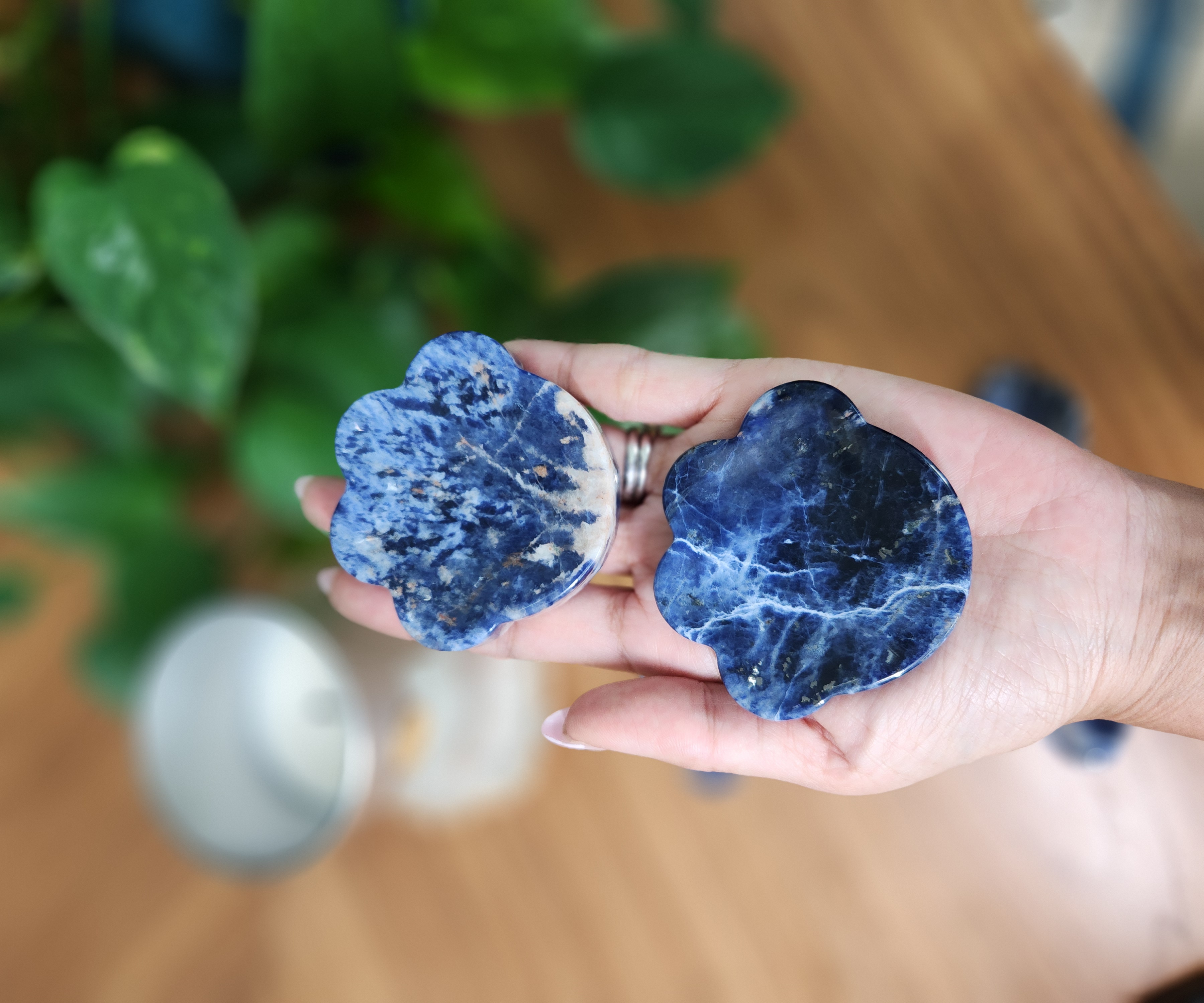 Sodalite Bowl • Paw Print bowl, Cloud shaped bowl