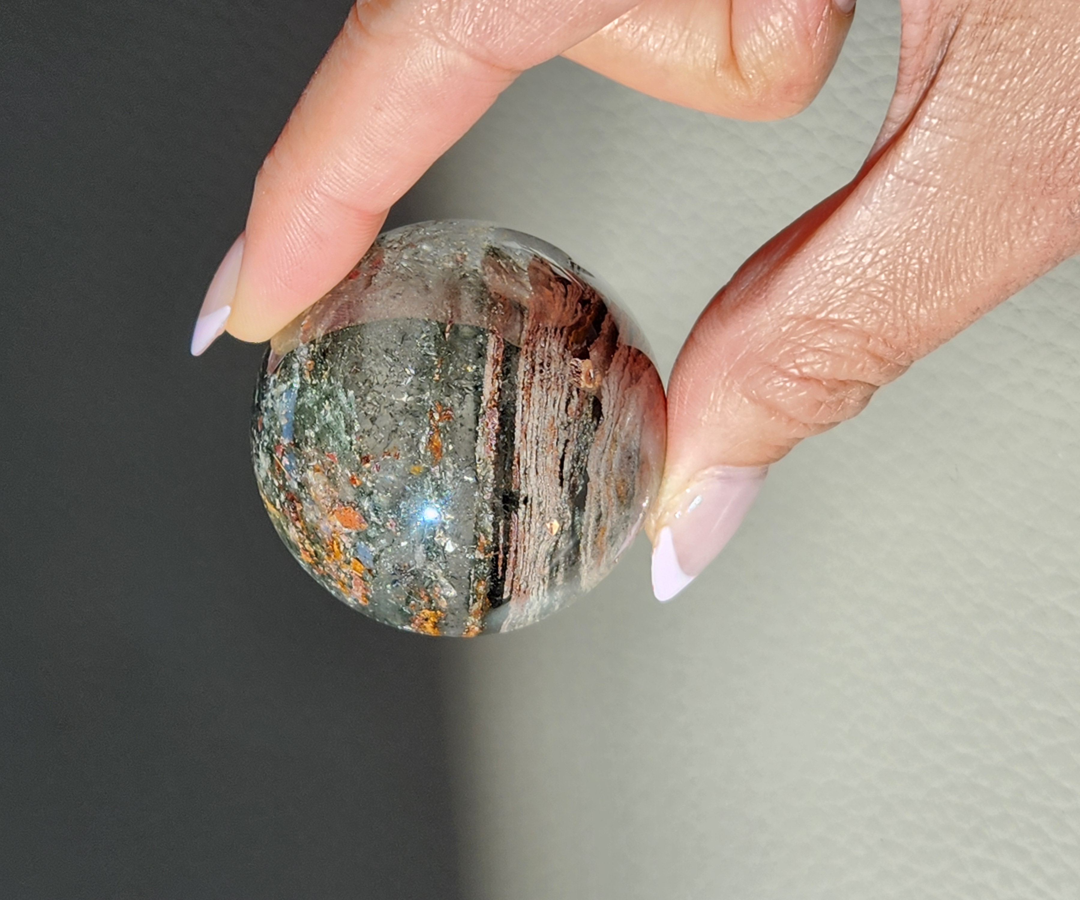 Garden Quartz Sphere - Lodolite Sphere - Thousand Layer Phantom Sphere