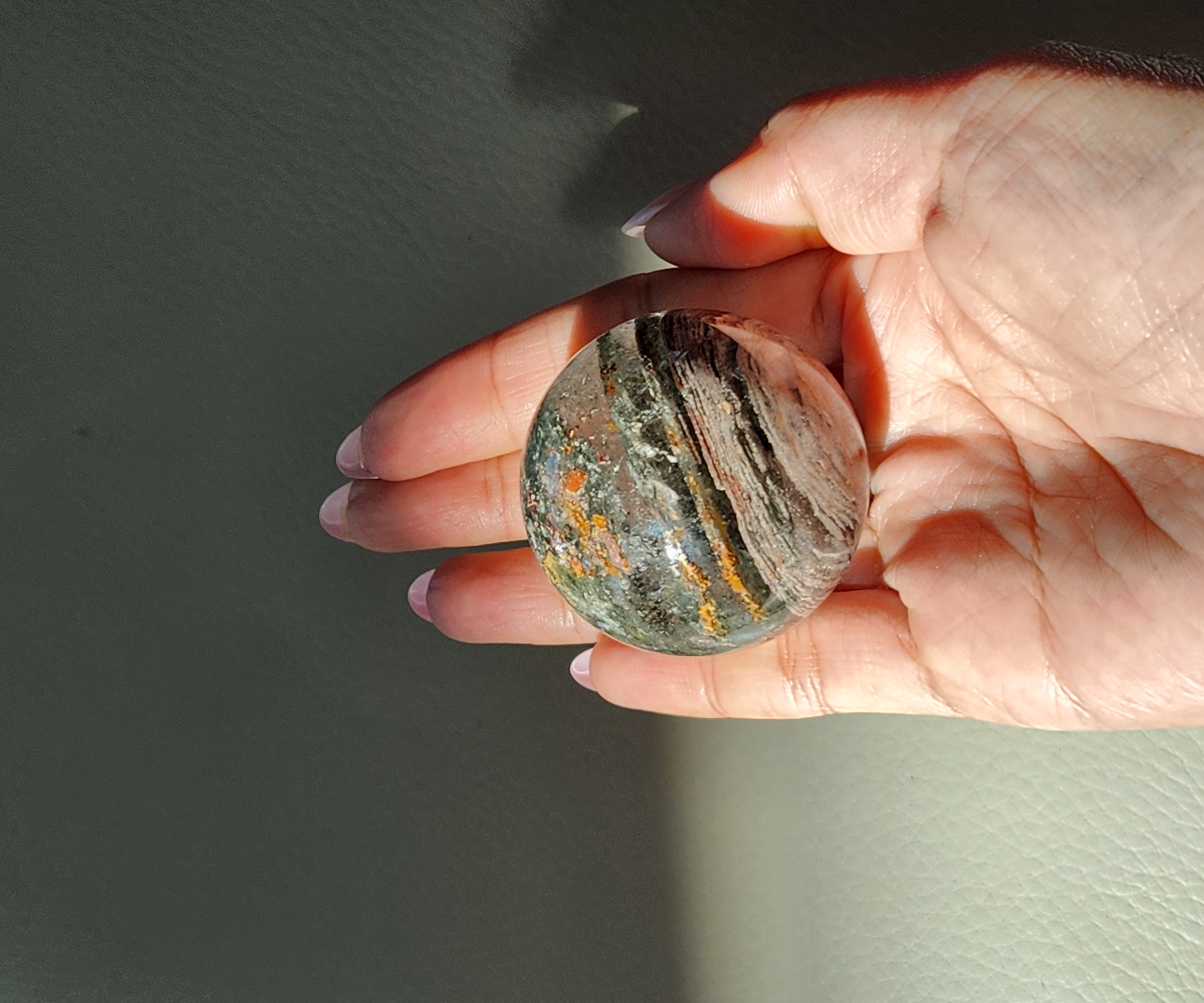 Garden Quartz Sphere - Lodolite Sphere - Thousand Layer Phantom Sphere