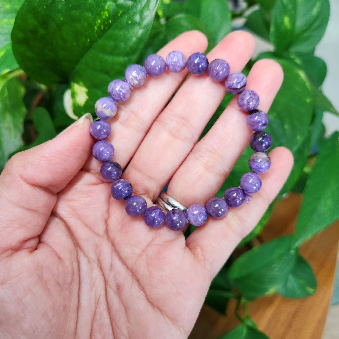 Lepidolite bracelet - Pink Tourmaline Bracelet • 10mm High Grade Purple Mica Bracelet 