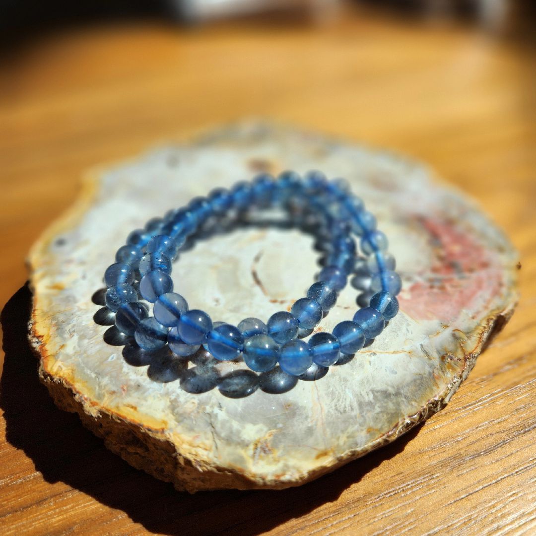 Blue Fluorite Bracelet • 7mm beads