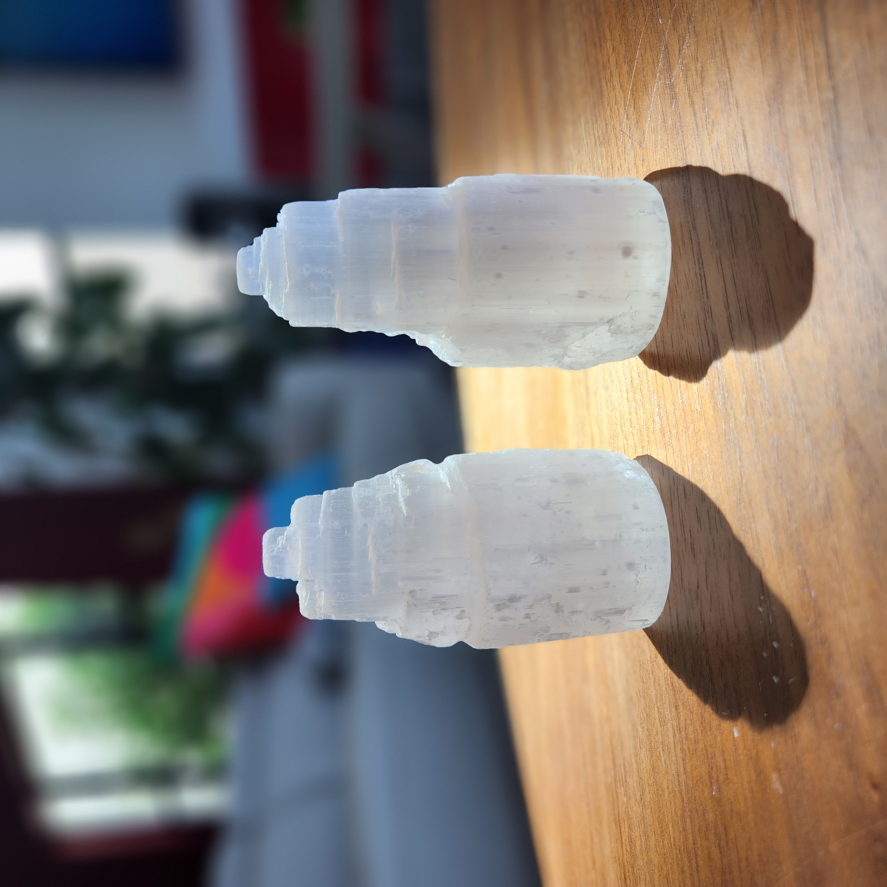 Selenite Tower • Satin Spar Tower • Selenite sky scrapper tower point - With or Without light base