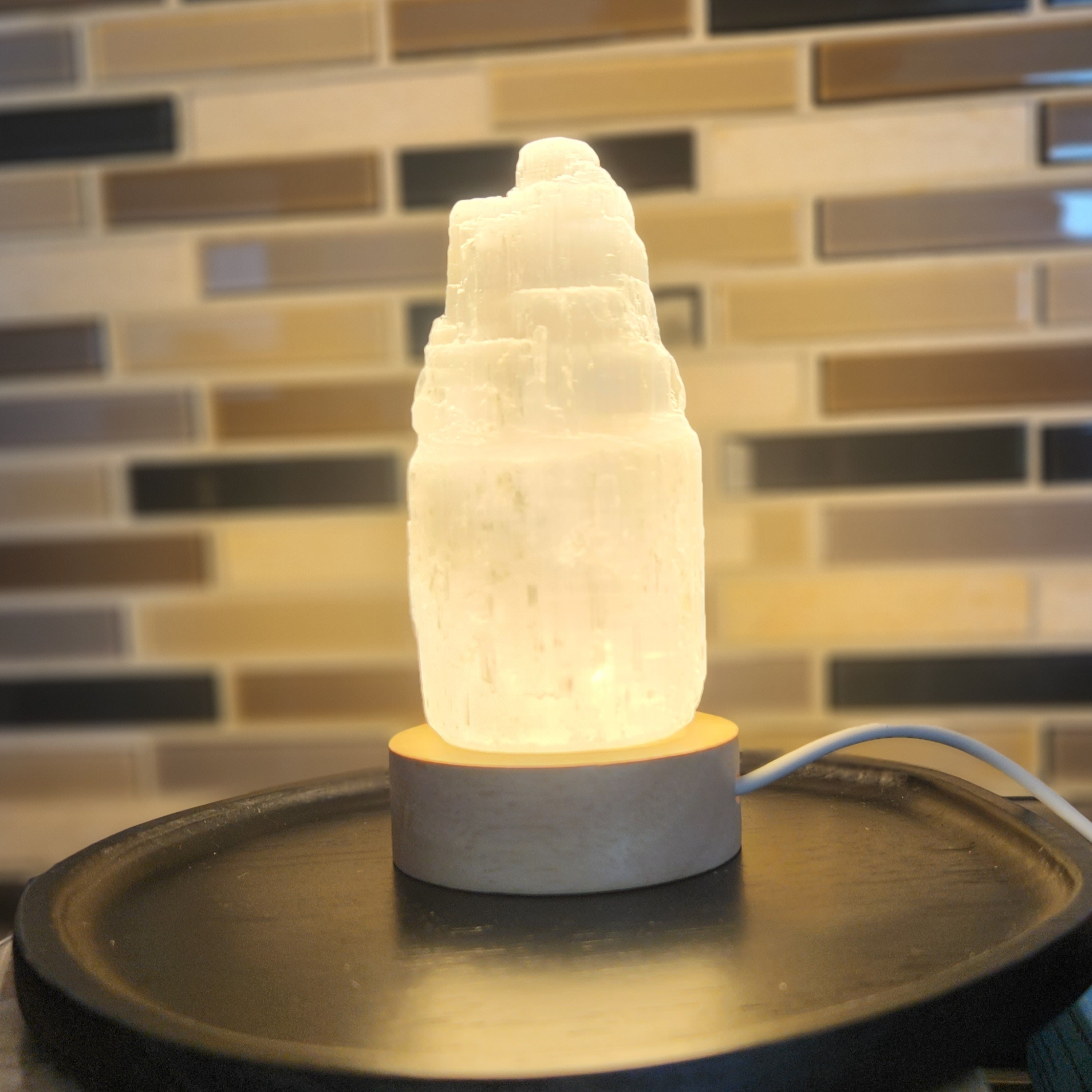 Selenite Tower • Satin Spar Tower • Selenite sky scrapper tower point - With or Without light base