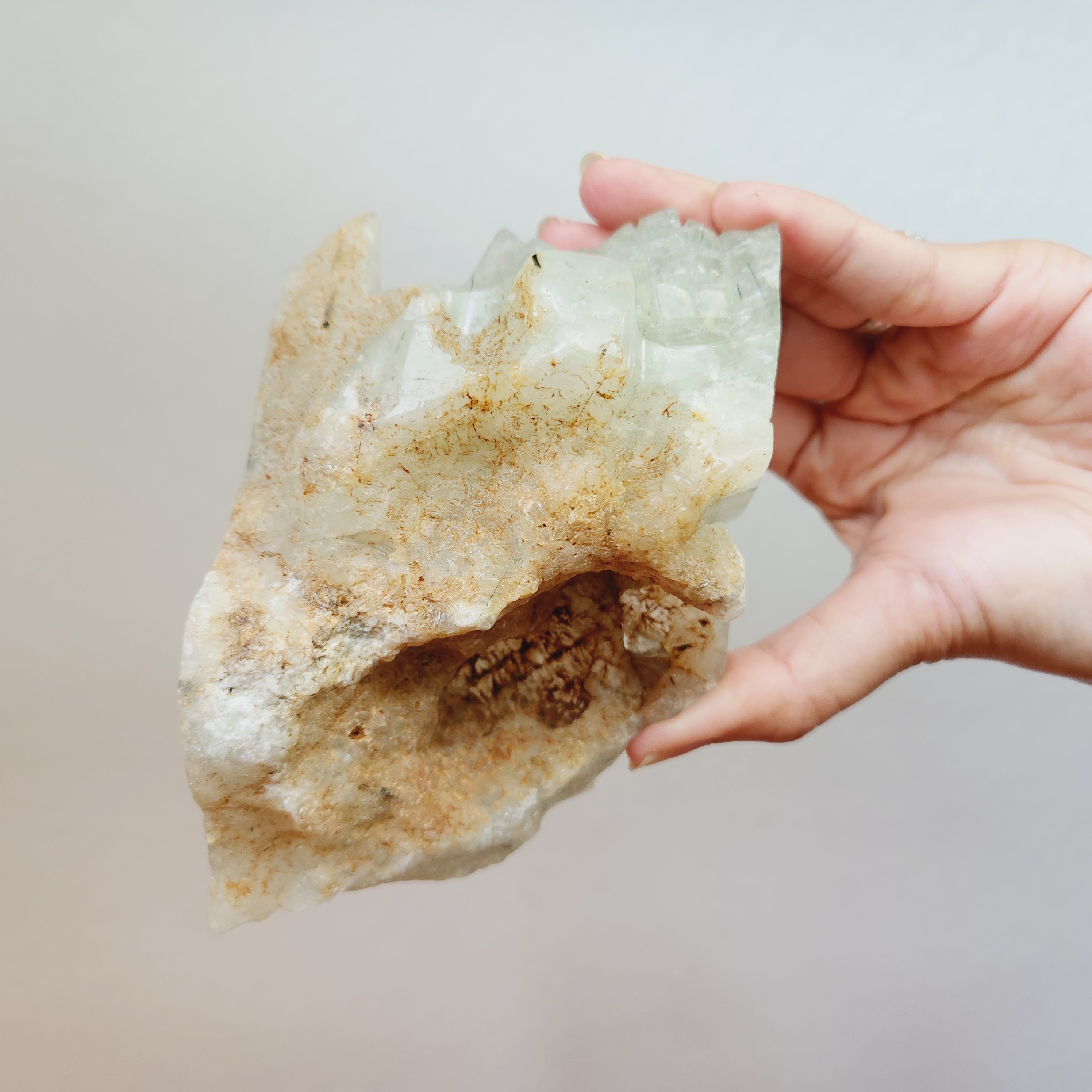 Prehnite skull • 4.5" Unique Rare Skull