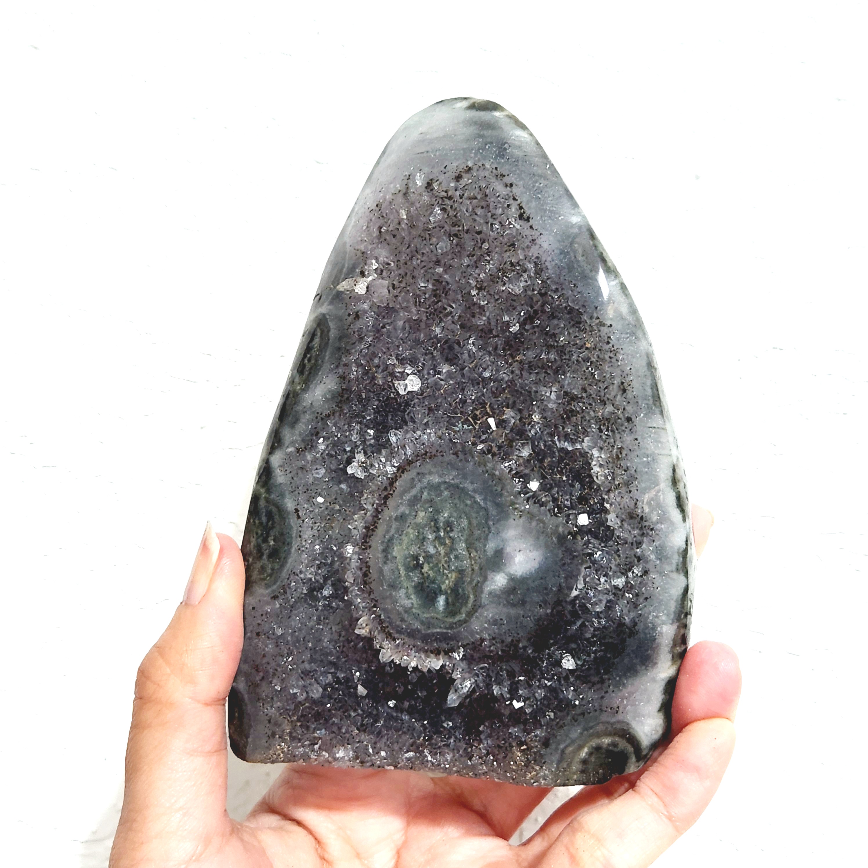 Amethyst Free Form Specimen • 6" Brazilian Grey Amethyst Home Decoration