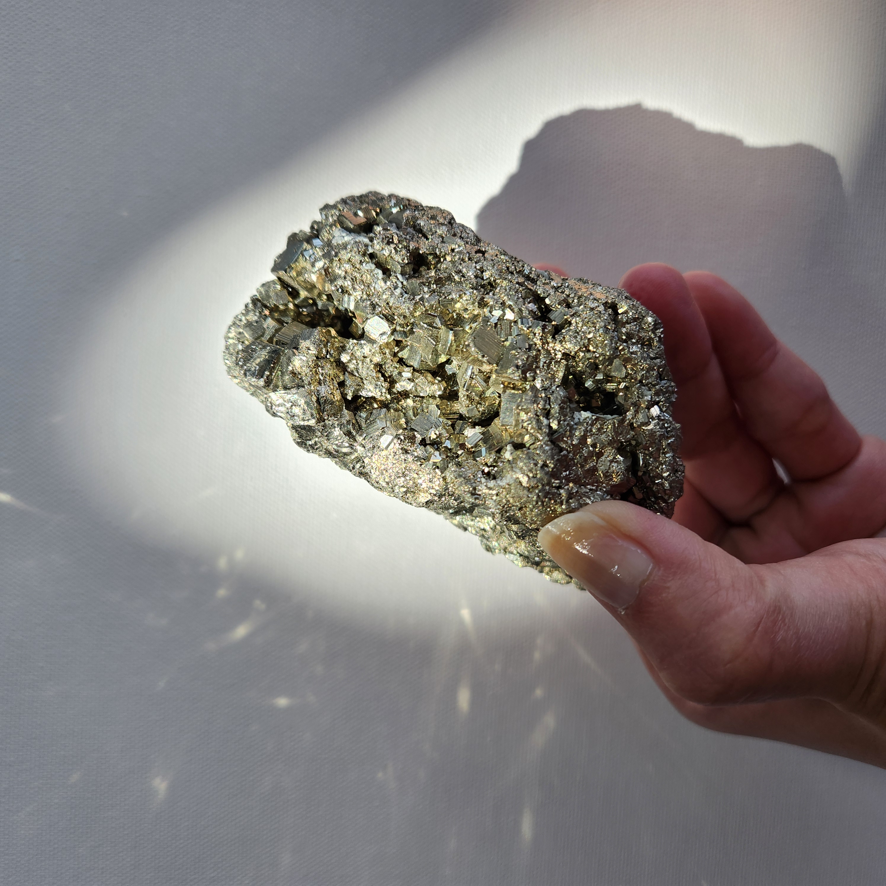 Pyrite Cluster • Raw Pyrite Mineral Specimen •  Manifestation Crystal Pyrite - Stone of Prosperity and success