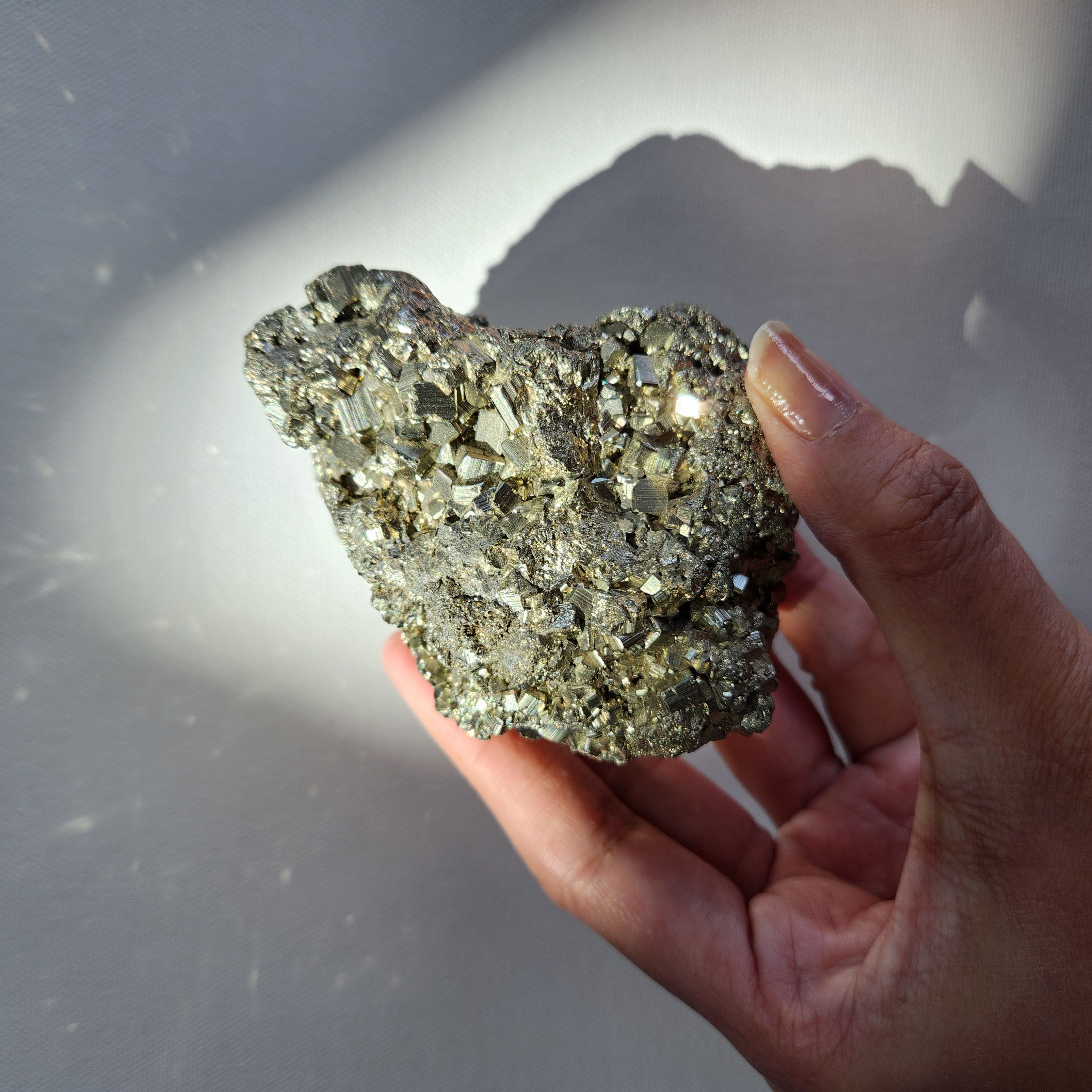 Pyrite Cluster • Raw Pyrite Mineral Specimen •  Manifestation Crystal Pyrite - Stone of Prosperity and success