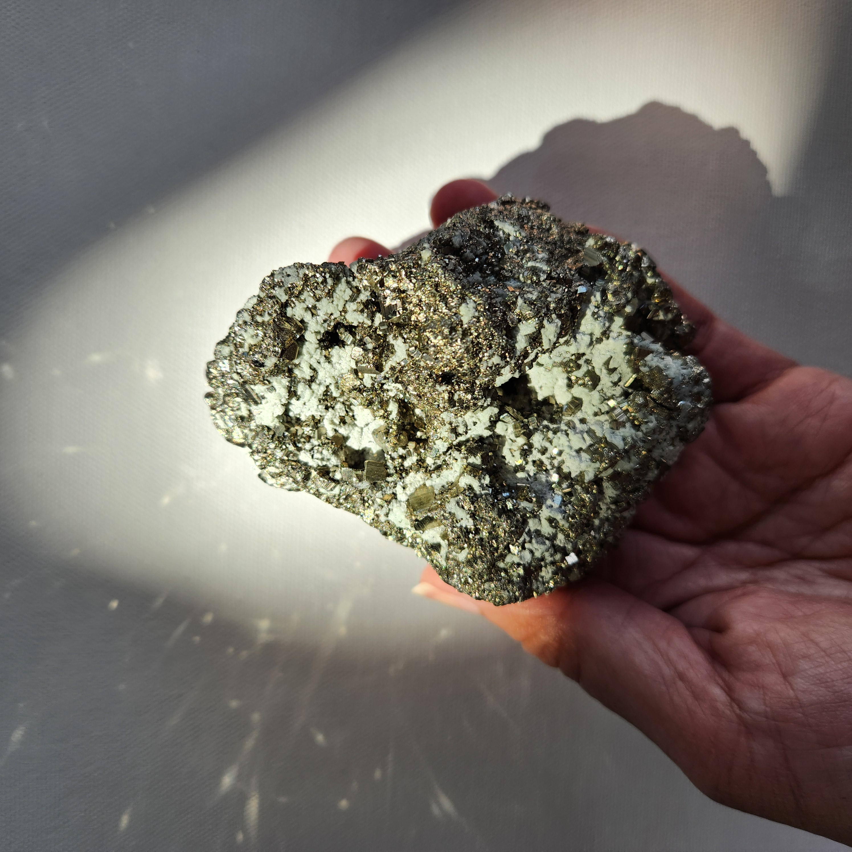 Pyrite Cluster • Raw Pyrite Mineral Specimen •  Manifestation Crystal Pyrite - Stone of Prosperity and success