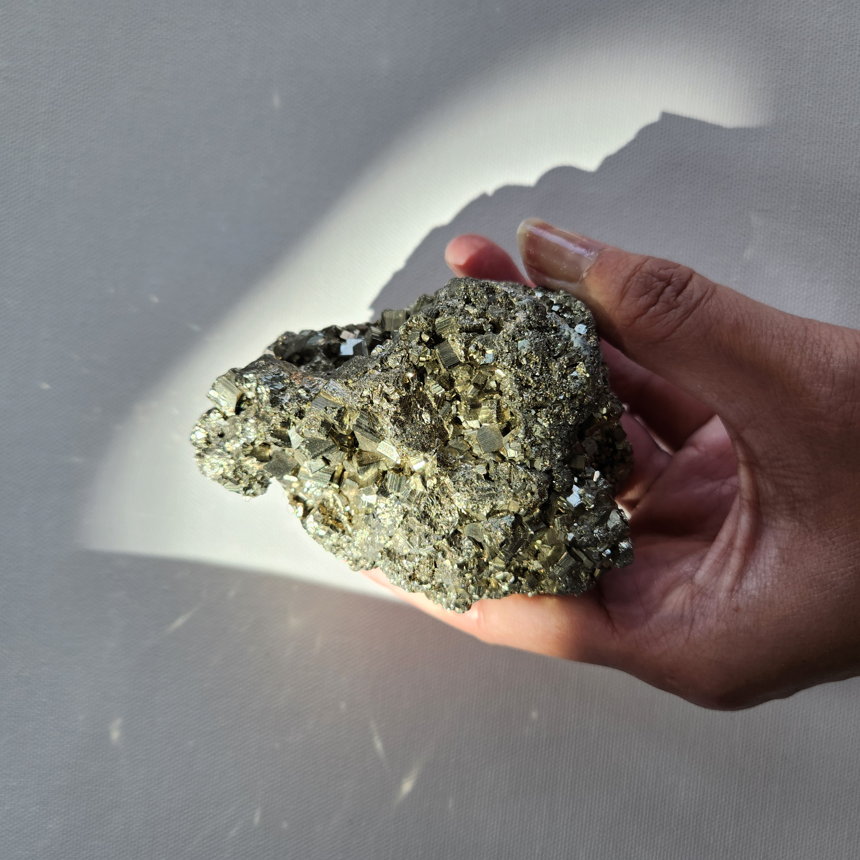 Pyrite Cluster • Raw Pyrite Mineral Specimen •  Manifestation Crystal Pyrite - Stone of Prosperity and success