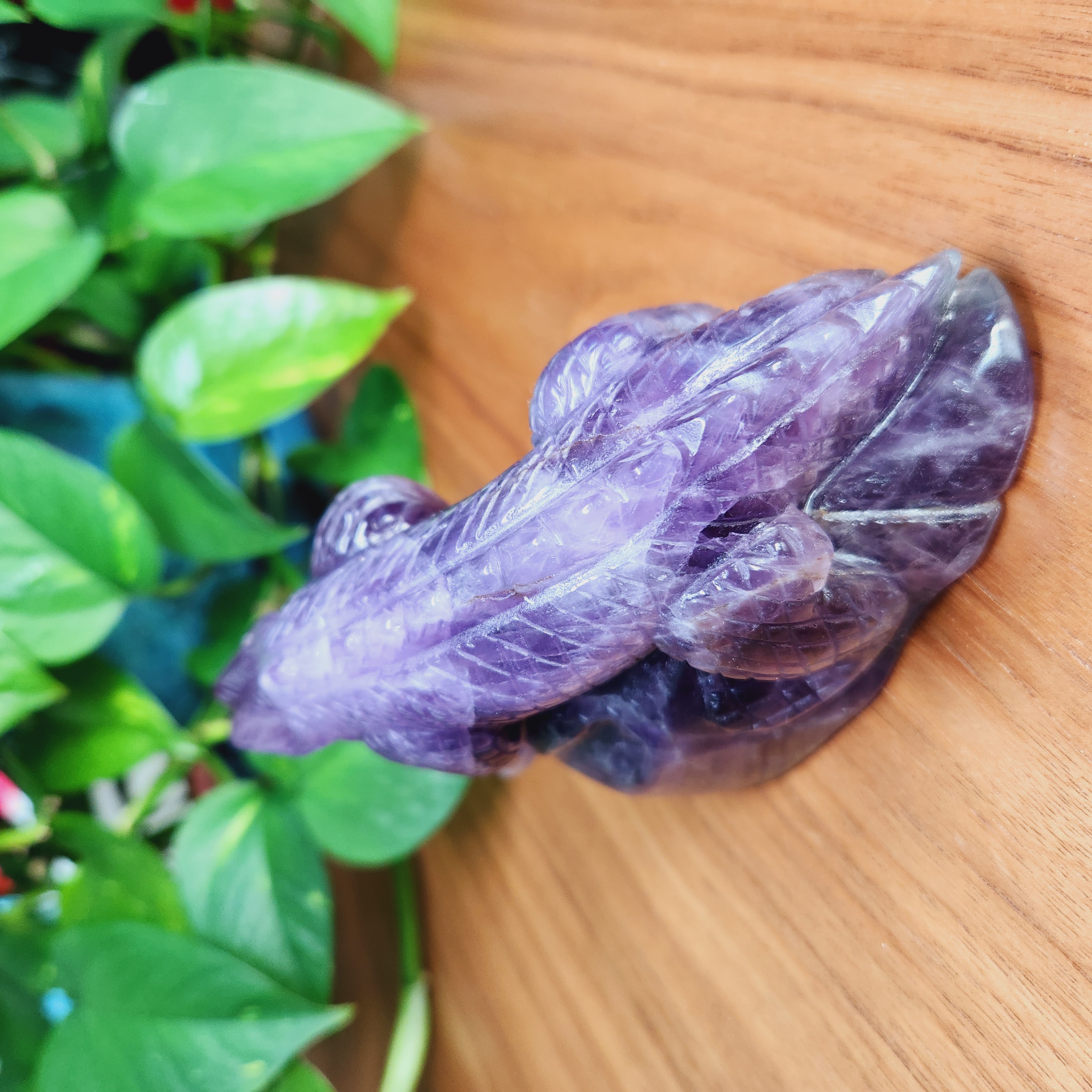 Amethyst Lizard, Iguana carving • 5" Crystal Lizard Gift Home Decoration