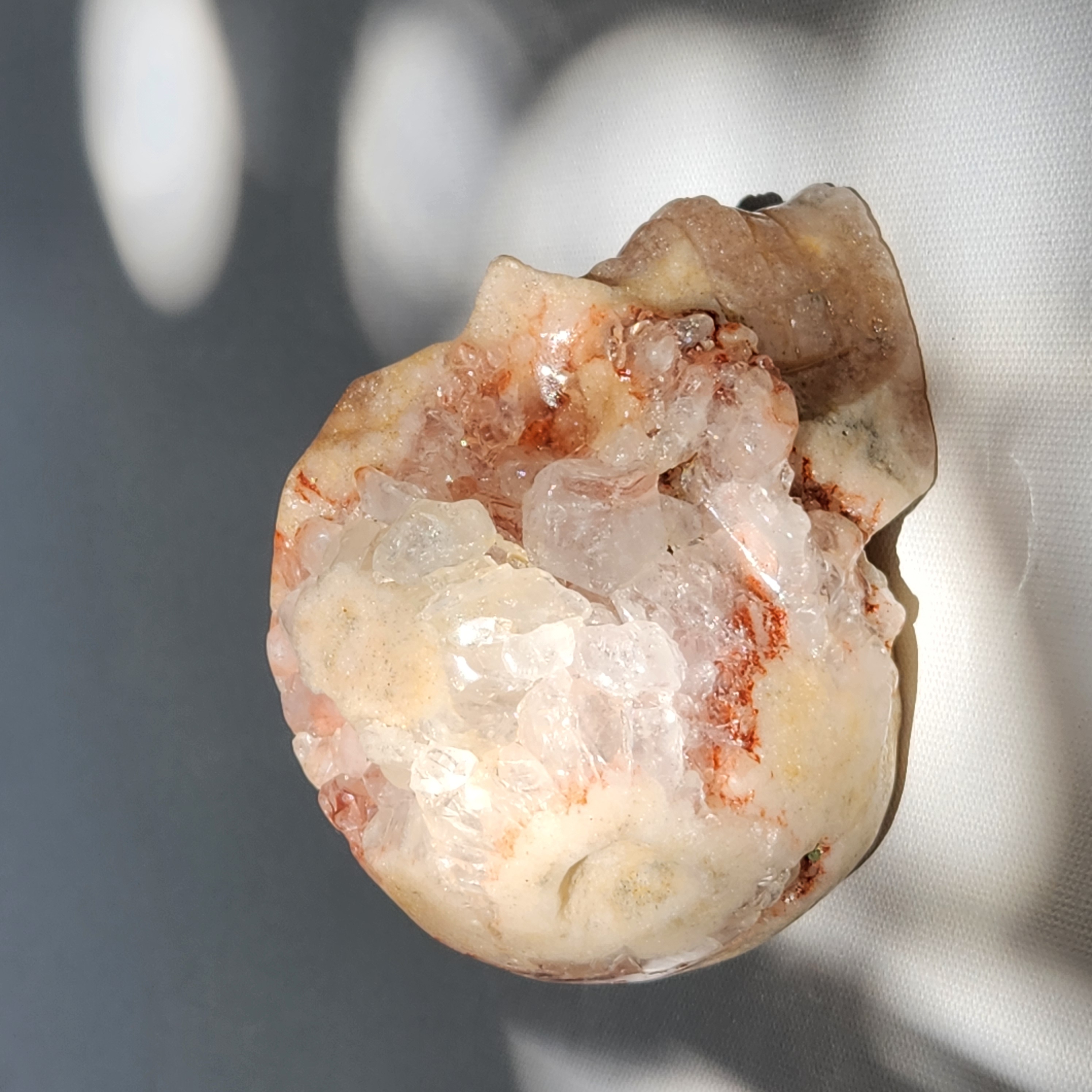 Pink Amethyst Skull • 3.6" Unique Amethyst w Quartz skull carving 