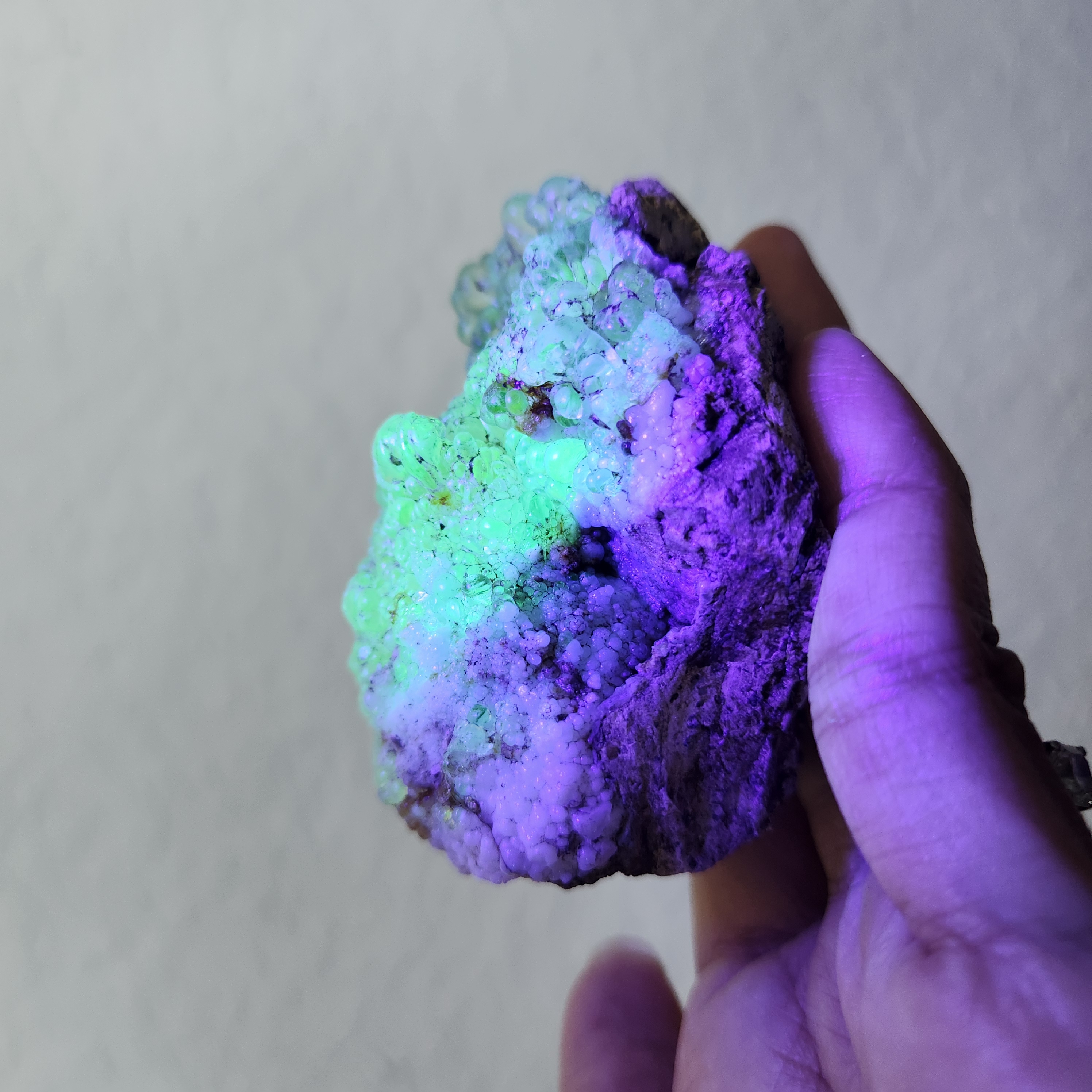 Hyalite Opal Specimen • Natural Hyalite Opal Mineral • Florescent Botryoidal on Feldspar matrix