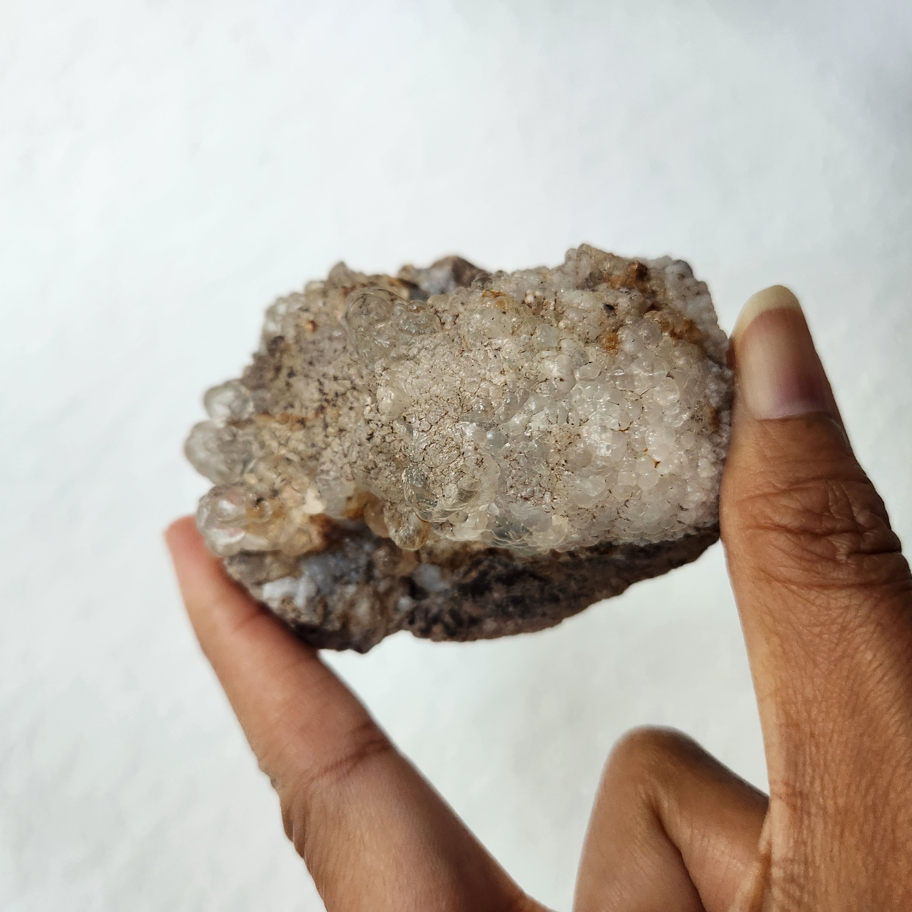 Hyalite Opal Specimen • Natural Hyalite Opal Mineral • Florescent Botryoidal on Feldspar matrix