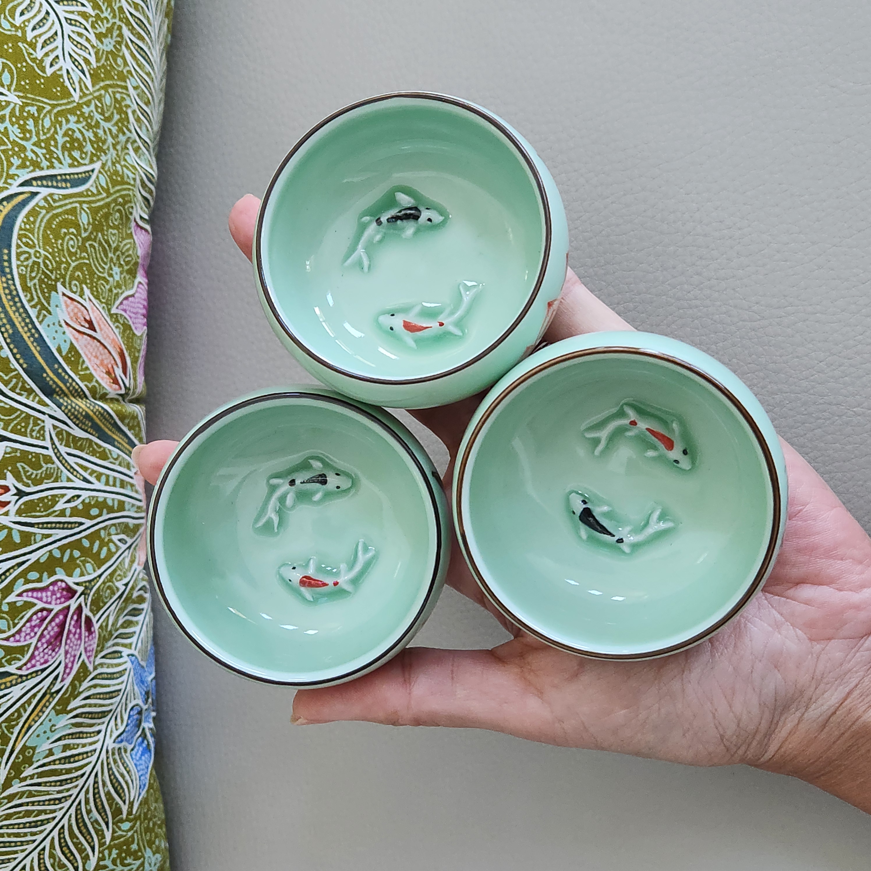 Koi Fish Tea Cup • Trinket dish - 3D Koi Fish ceramic dish 