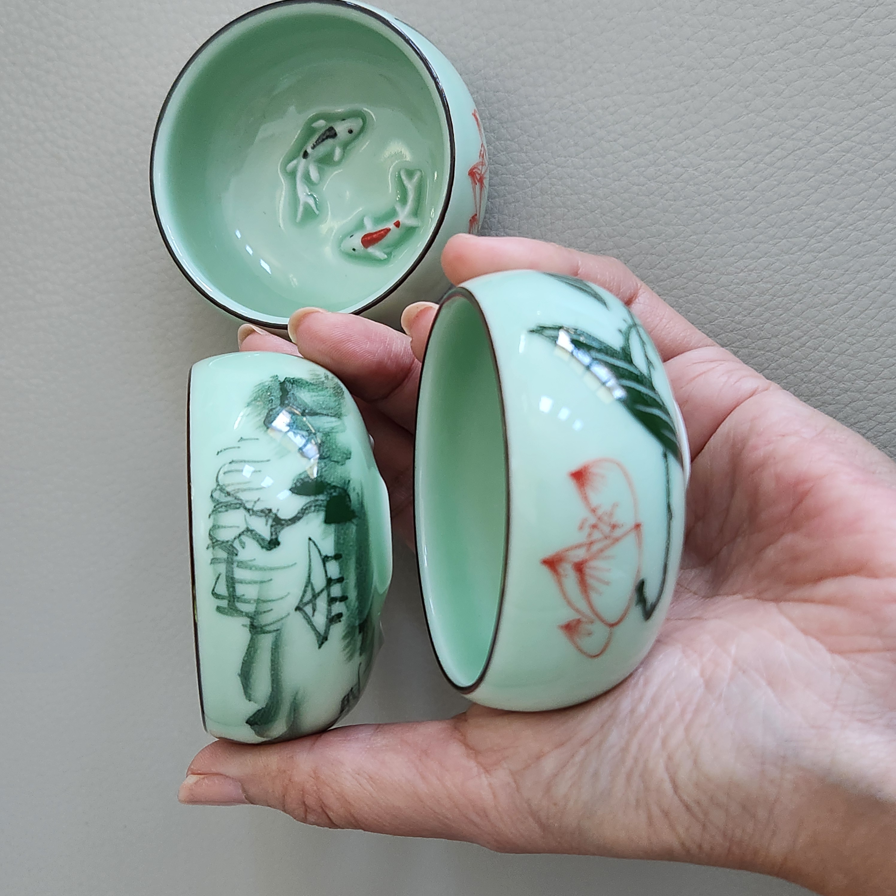 Koi Fish Tea Cup • Trinket dish - 3D Koi Fish ceramic dish 