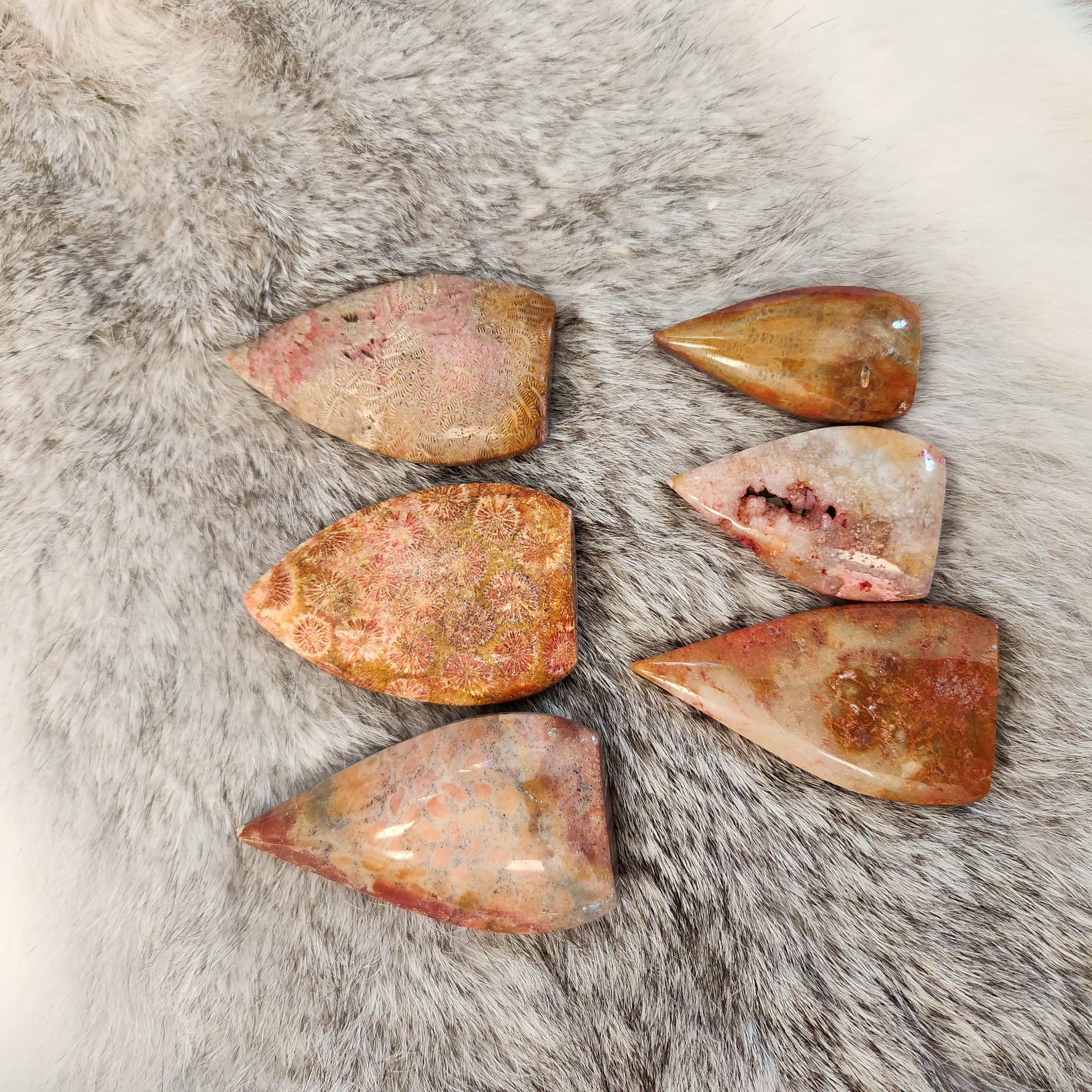 Coral Jade Flame • Fossilized Coral Jade Freeform Flame • Coralized Jade Flame 