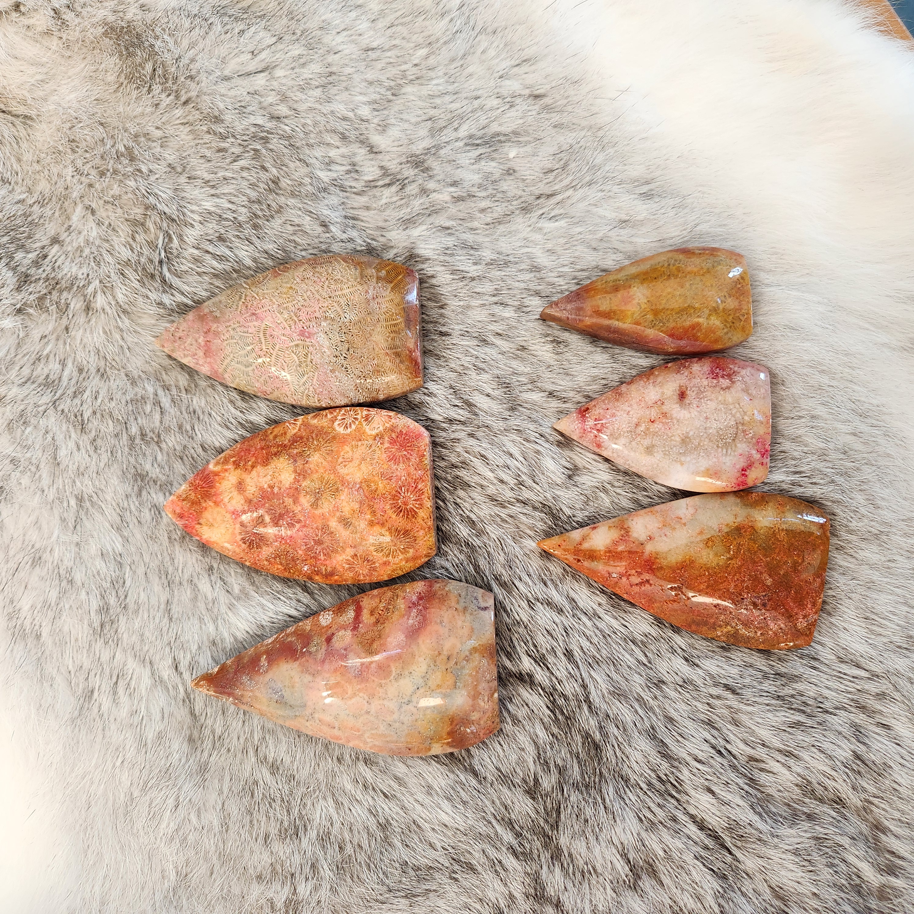 Coral Jade Flame • Fossilized Coral Jade Freeform Flame • Coralized Jade Flame 