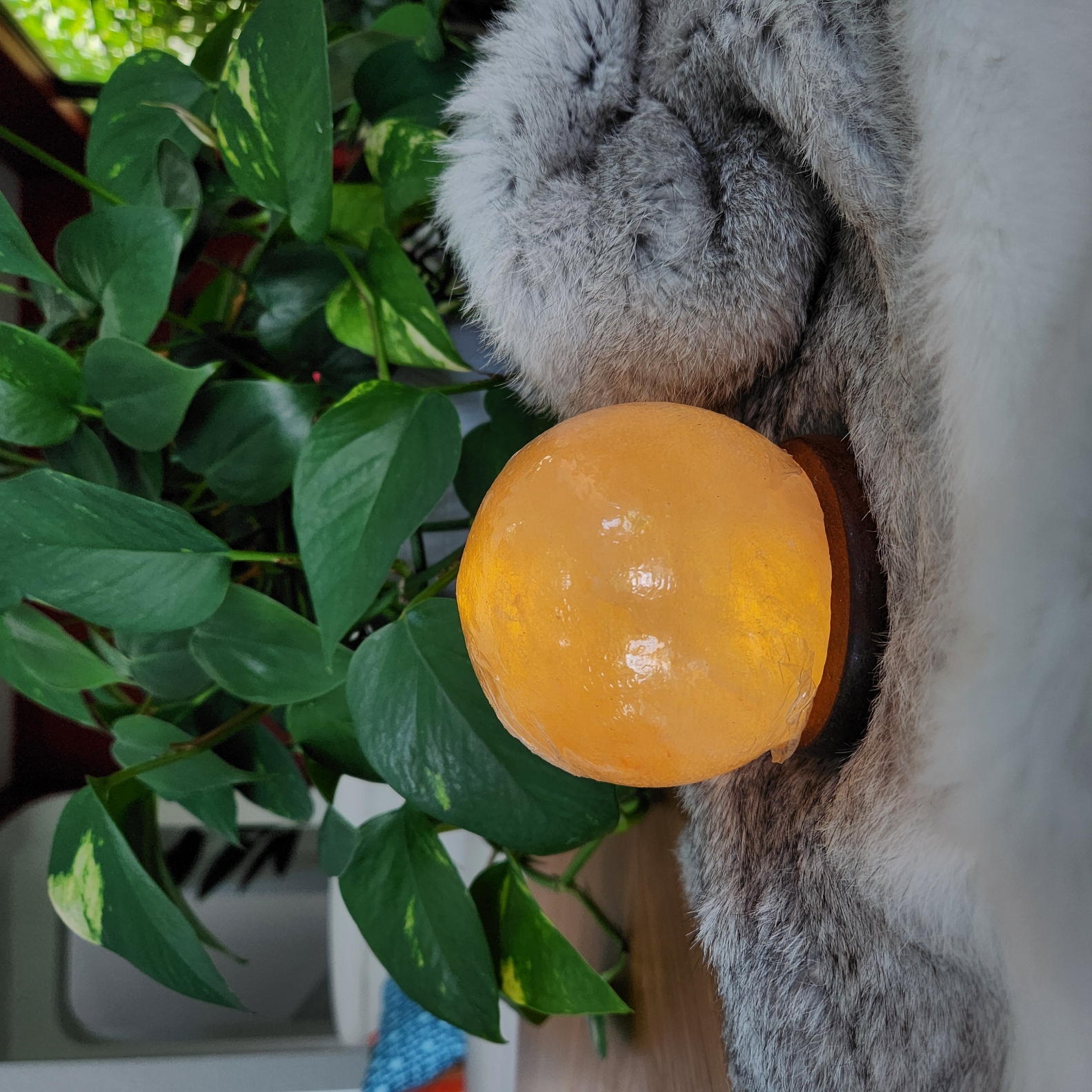 Salt Lamp • Himalayan sphere shape lamp • Round ball night light - Healing Crystal Gift Home decoration