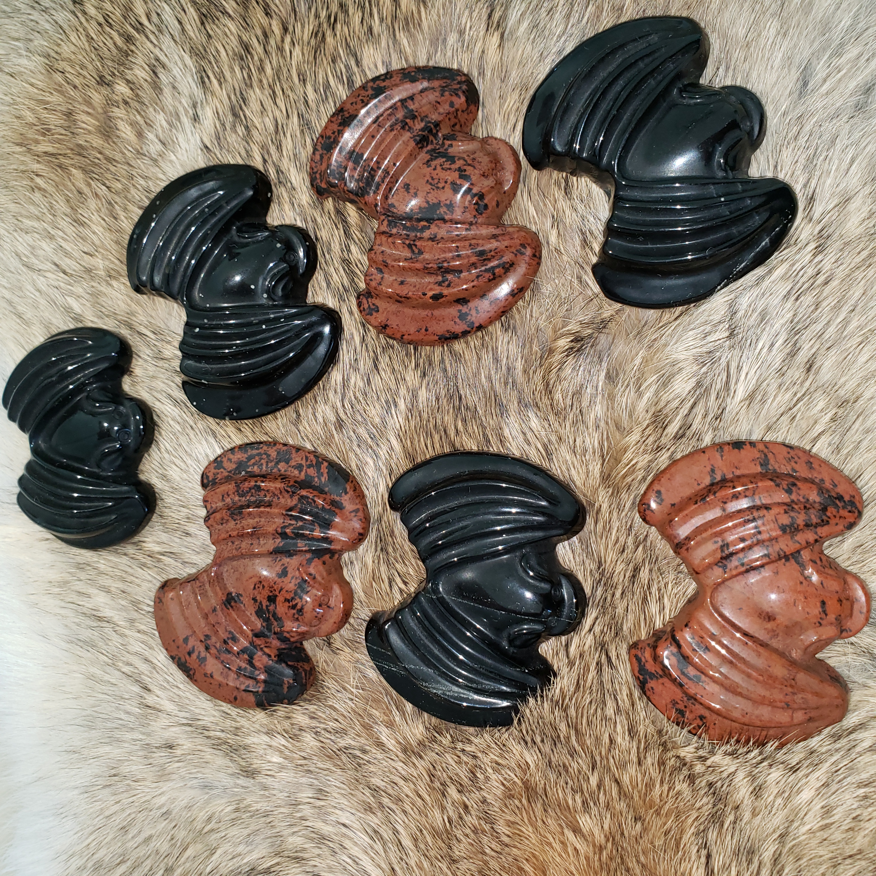 Crystal Bats - 2.8" Bat carving - Stone bats - Halloween bats decoration, Bats crystal gift