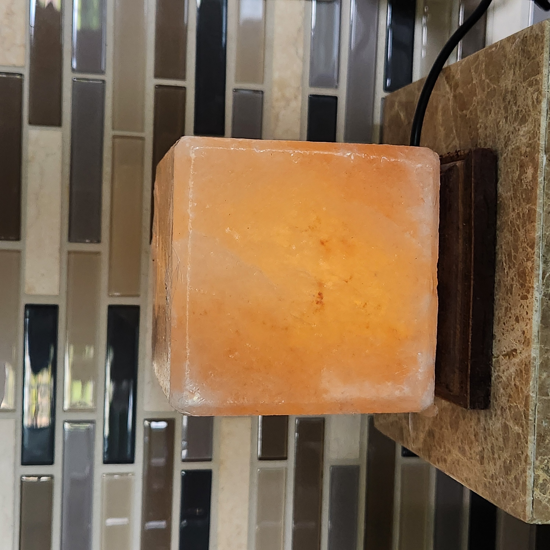 Salt Lamp • Himalayan cube shape lamp • Cube night light - Healing Crystal Gift Home decoration