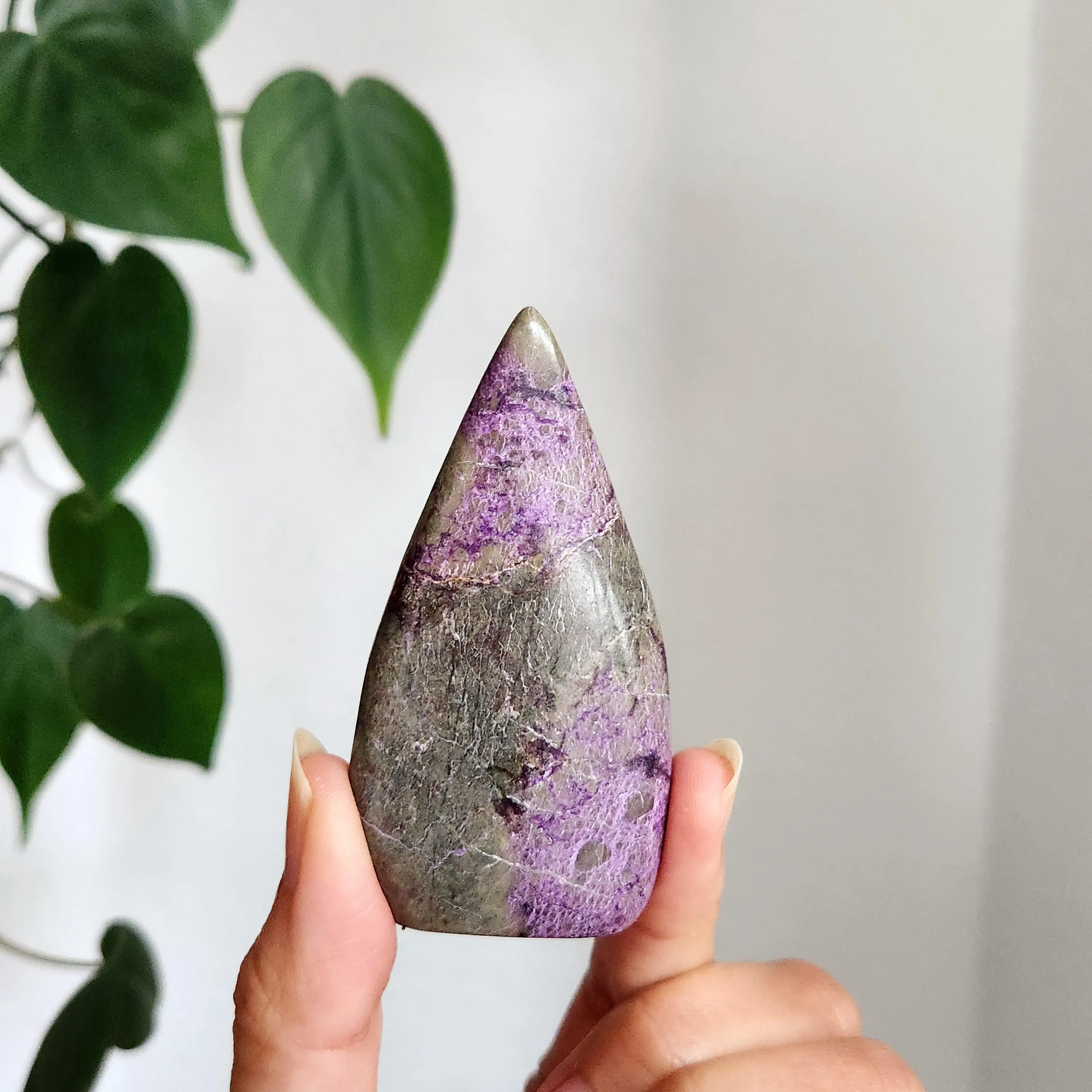 Atlantisite Flame, Stichtite and Serpentine Freeform Flame, Atlantisite Free Form carving, Crystal gift home decoration