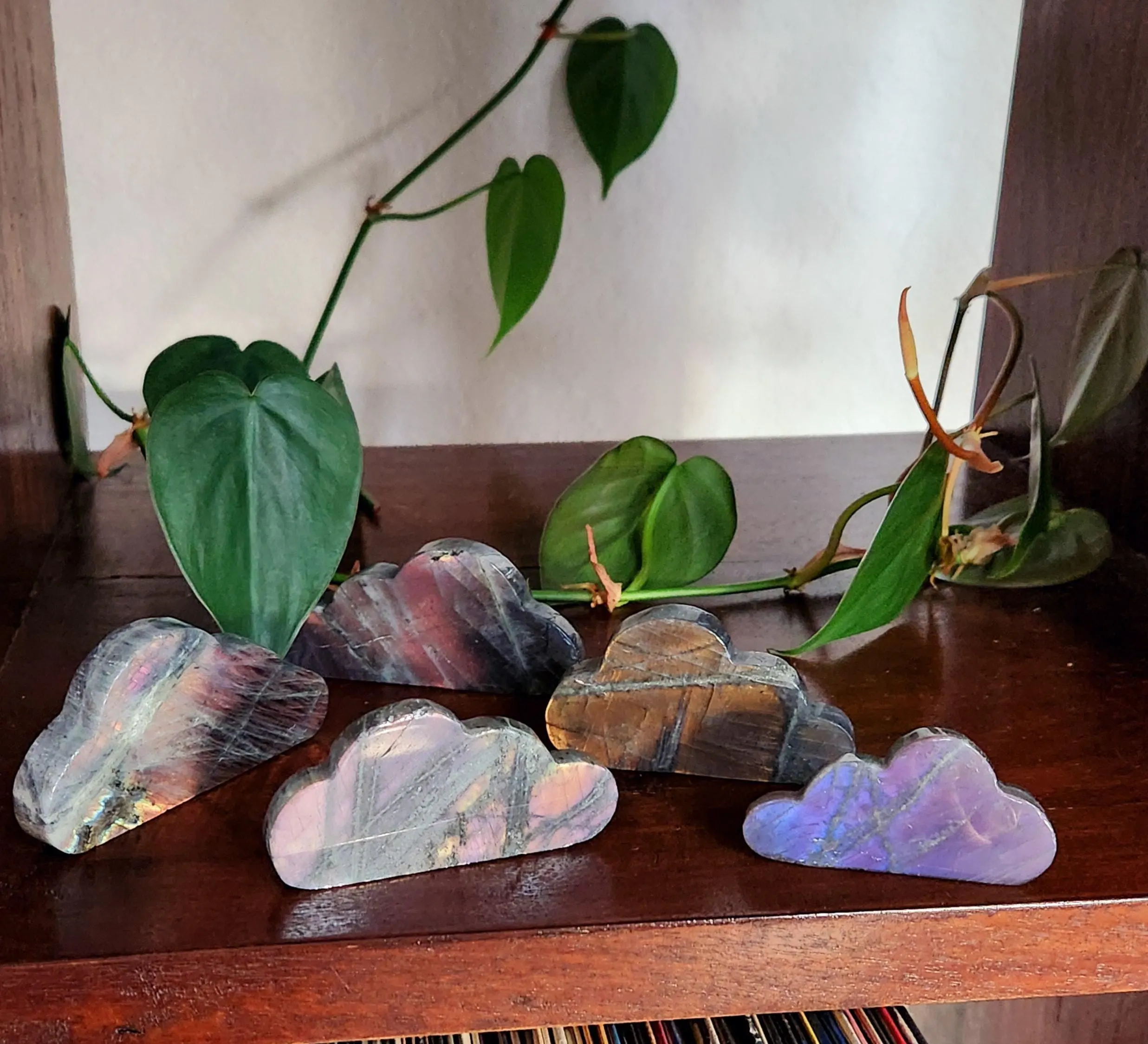 Labradorite Cloud • Flashy Purple, Gold Labradorite crystal cloud carving 