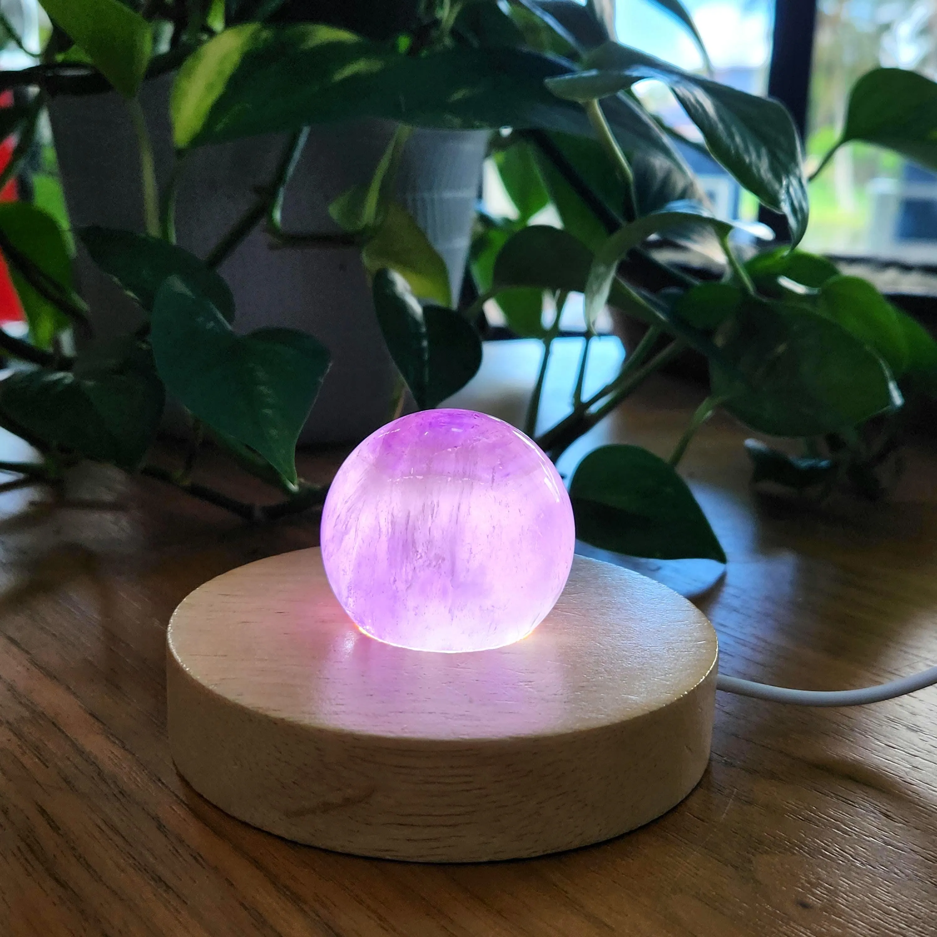 Amethyst Sphere -1.8" Clear High grade Purple Atomic Trapiche Amethyst Sphere with rainbows