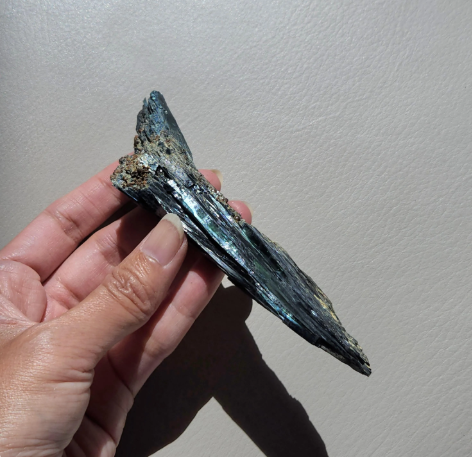 Raw Vivianite Mineral Specimen • 4.5" Natural Raw Green Glassy Vivianite Fan• Collector's Healing Crystal • Crystal Gift