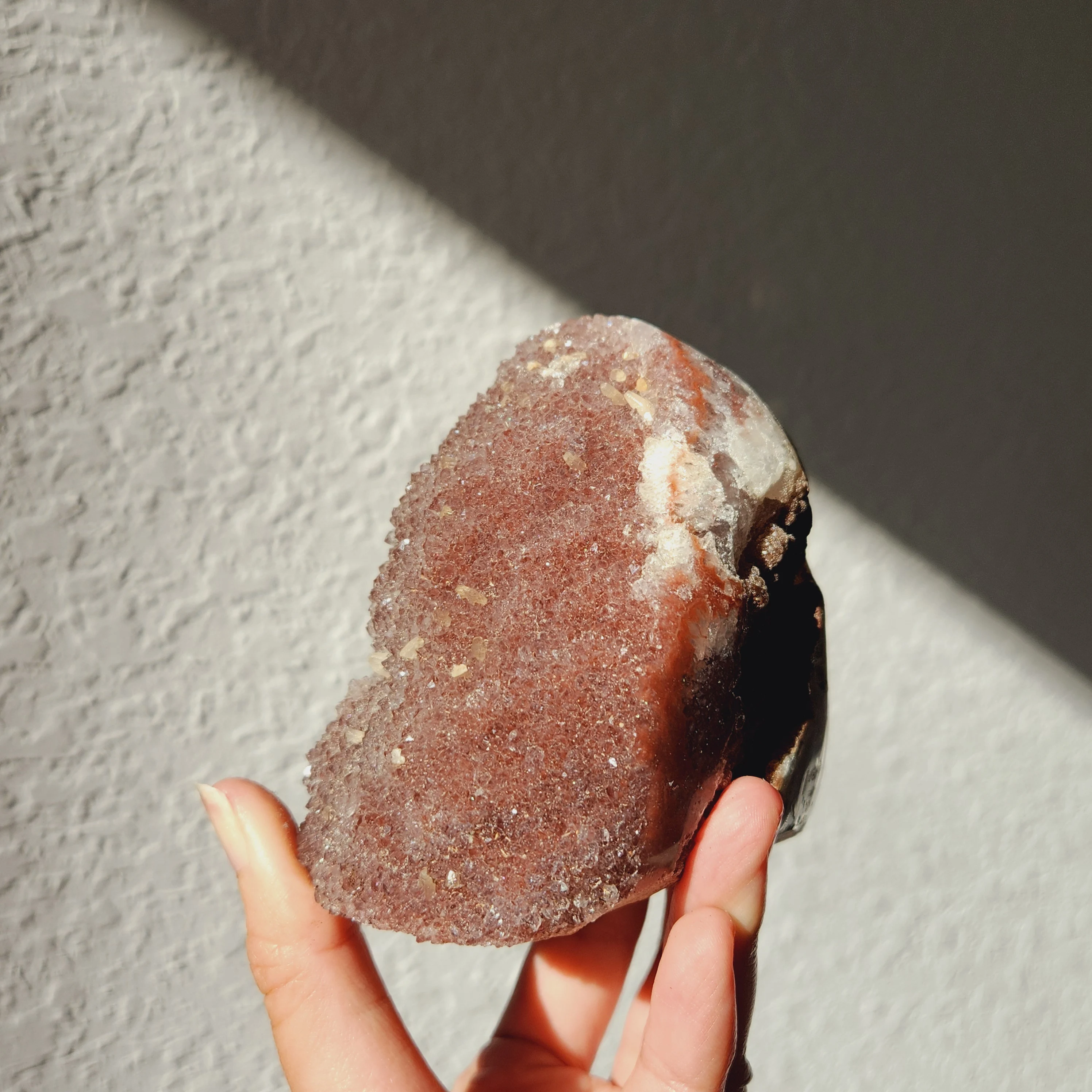 Amethyst Free Form - 4" Brazilian Pink Amethyst Specimen Mineral • Raw crystal Amethyst with customized wooden base