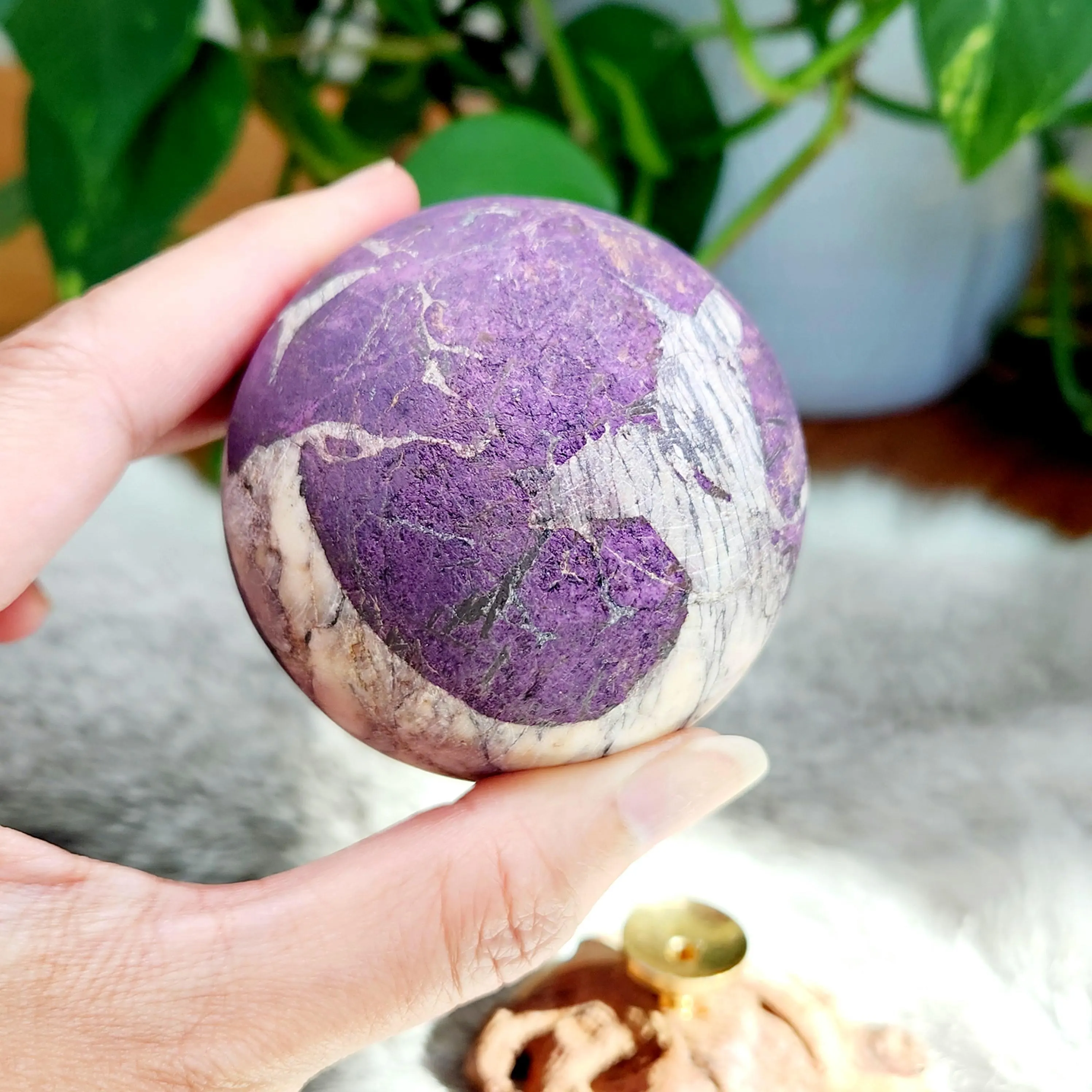 Purpurite Sphere - 66mm/2.6" Quality Purpurite Crystal Sphere with sparkles • 