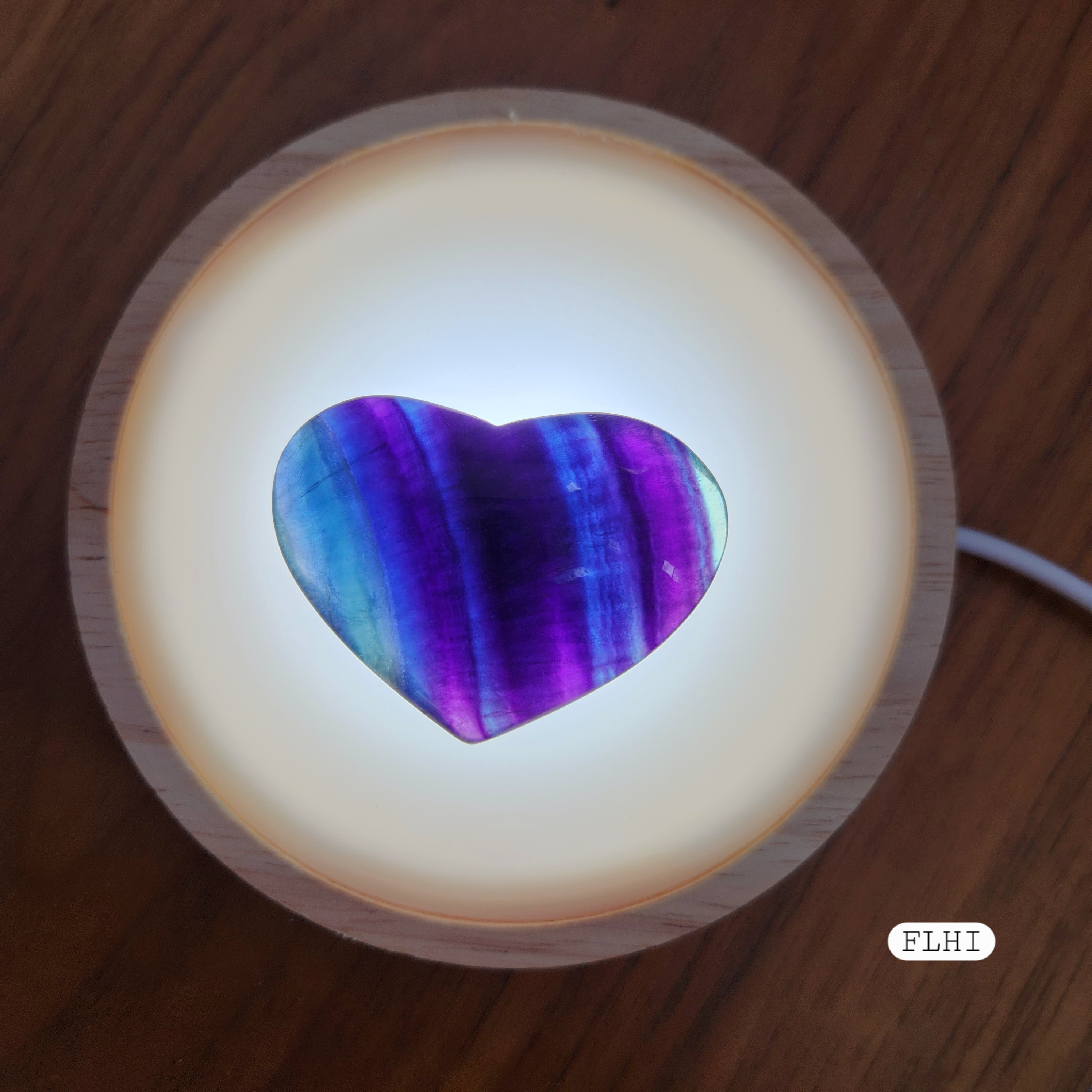 Fluorite Heart • 1.8" Blue with Purple Fluorite crystal heart • 