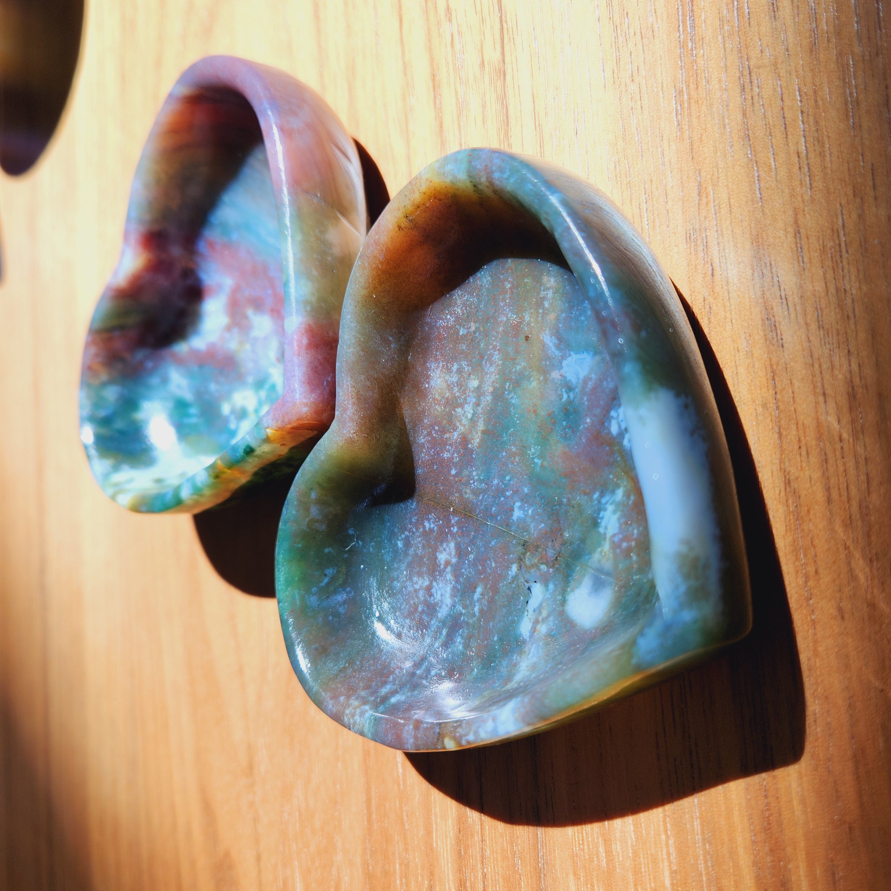 Ocean Jasper Bowl • 3.6" Ocean Jasper heart bowl • Healing Crystal Heart Shape Dish • Home Decoration Crystal Bowl Alter Bowl