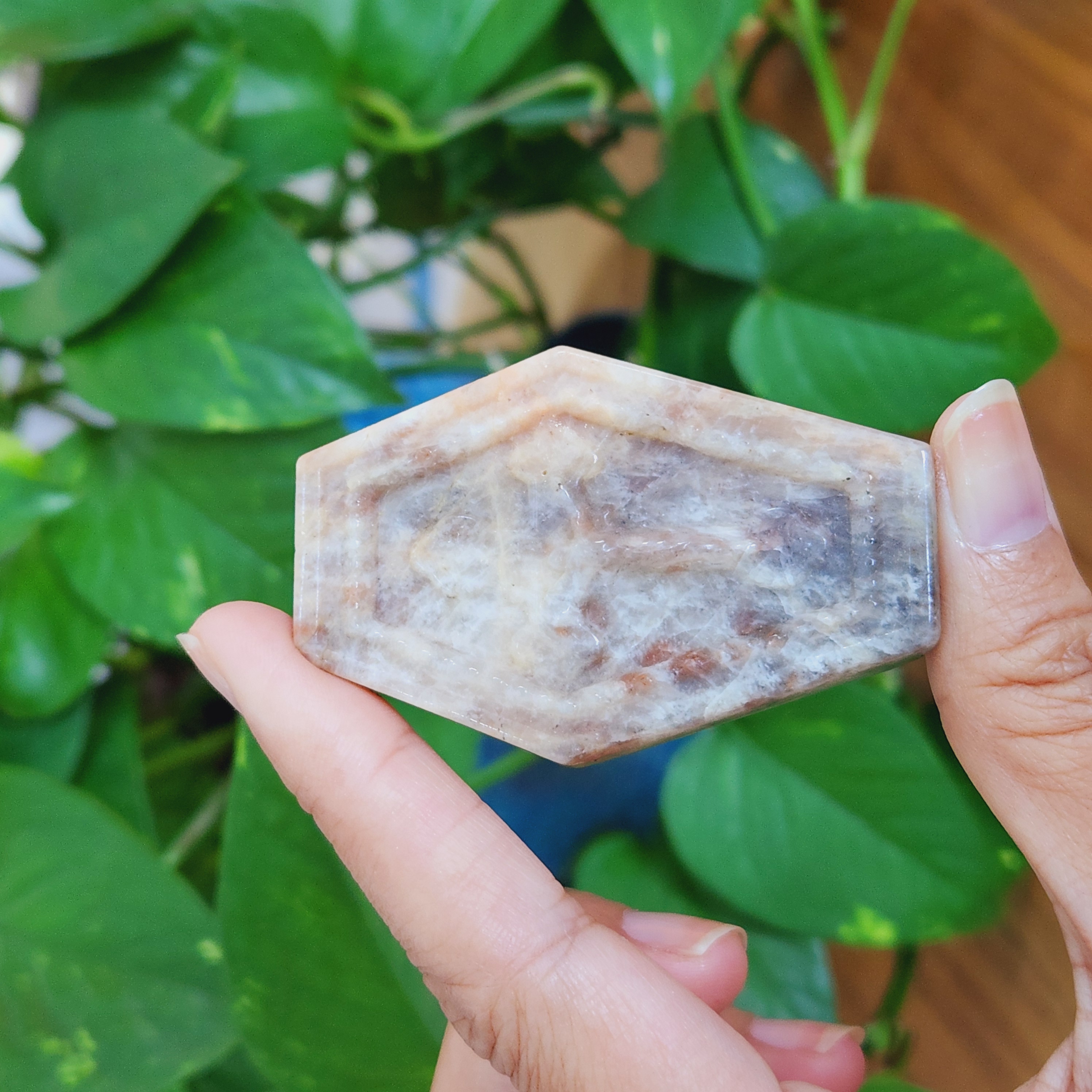 Moonstone Coffin • 2.5" Sunstone Moonstone Coffin • Coffin carving • Halloween Crystal Decoration - Crystal Gift idea