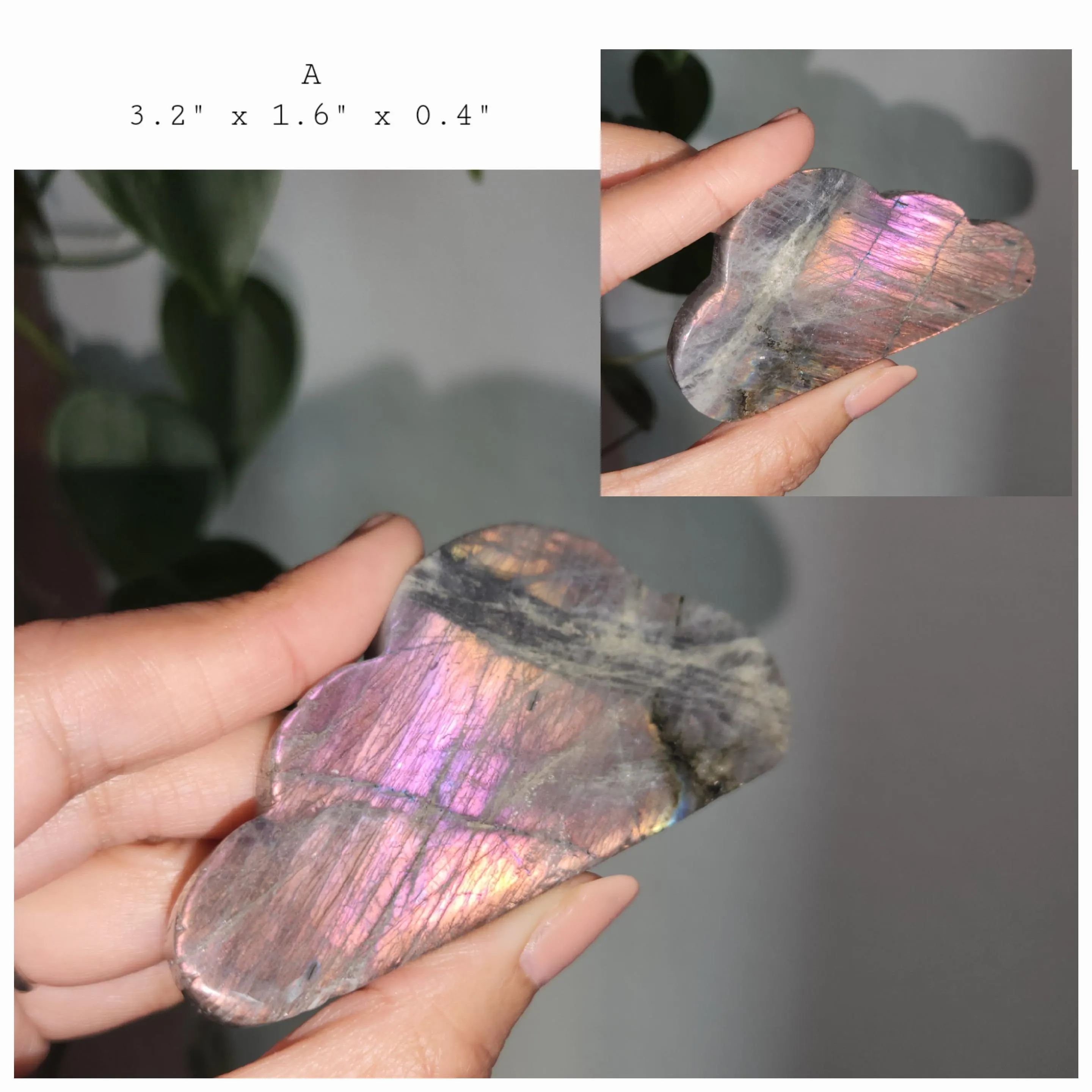 Labradorite Cloud • Flashy Purple, Gold Labradorite crystal cloud carving 